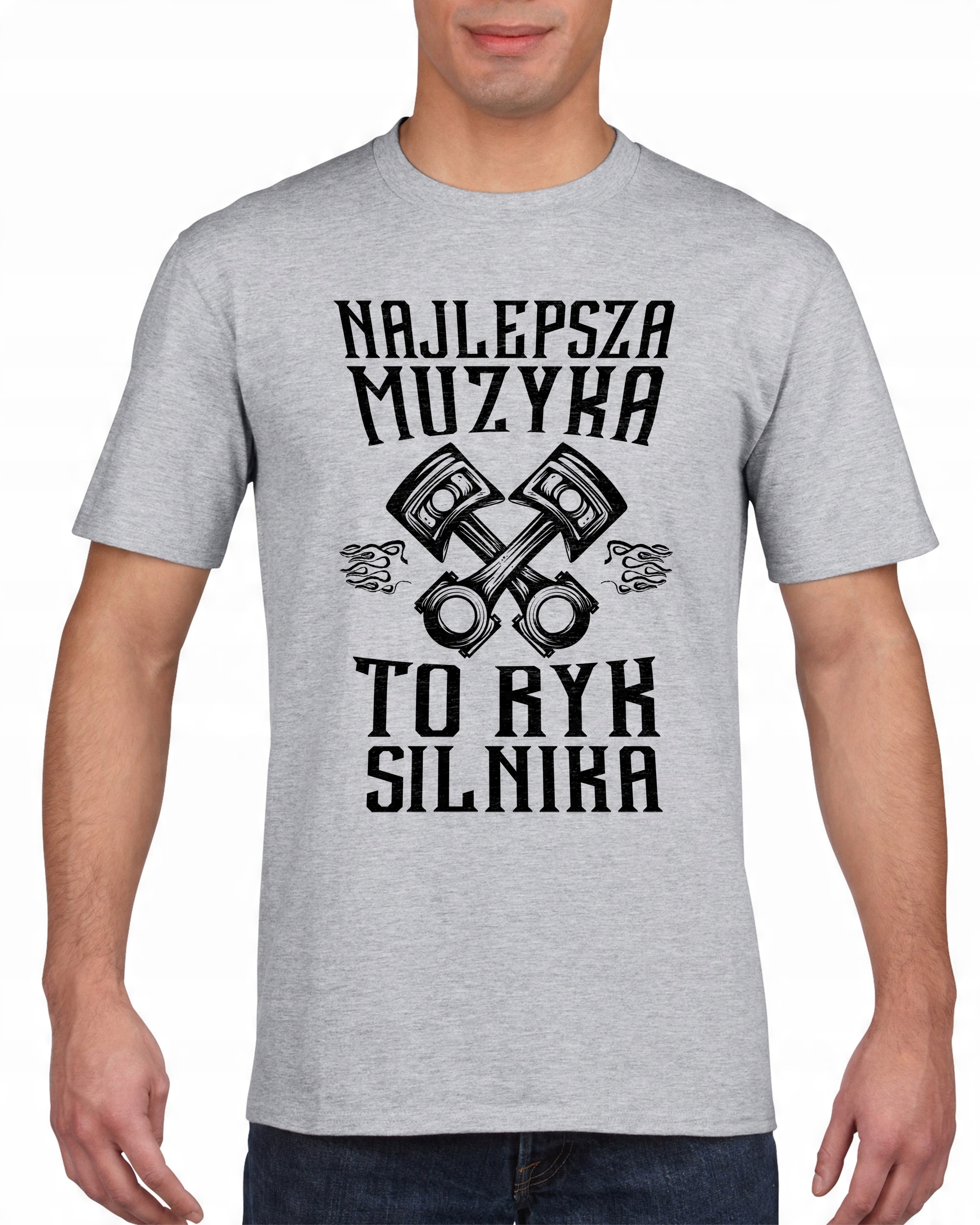 

Koszulka męska Najlepsza muzyka to ryk silnika L