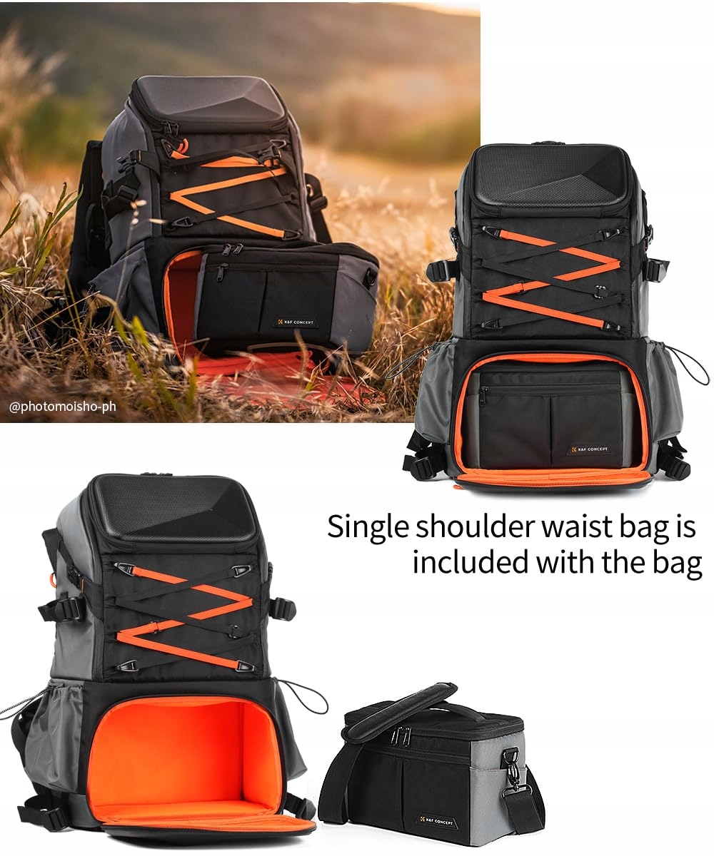 K&F CONCEPT Plecak Fotograficzny 32L Wodoodporny Z Przegrodą Na Laptopa — miniatura 2