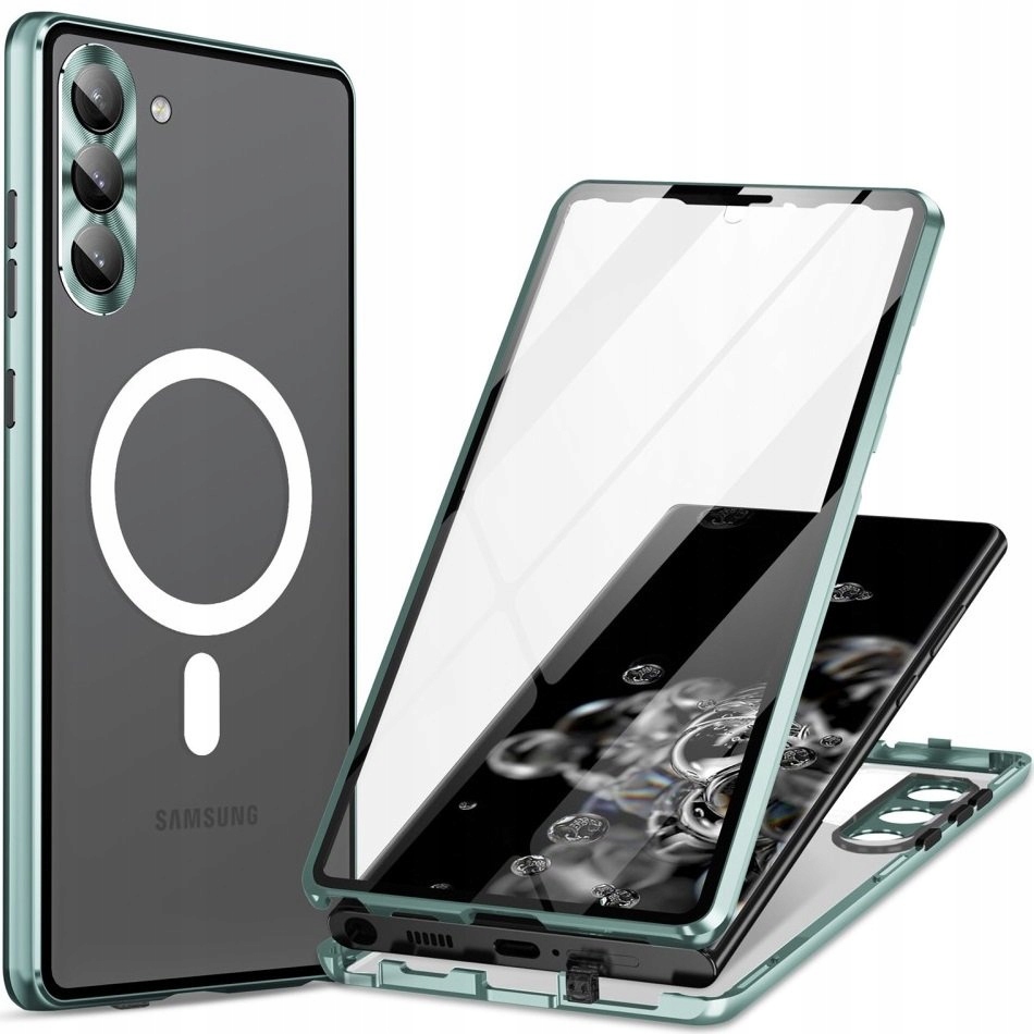 Magnetické Pouzdro Dual Glass pro Galaxy S23+ Plus s MagSafe, Kryt, sklo