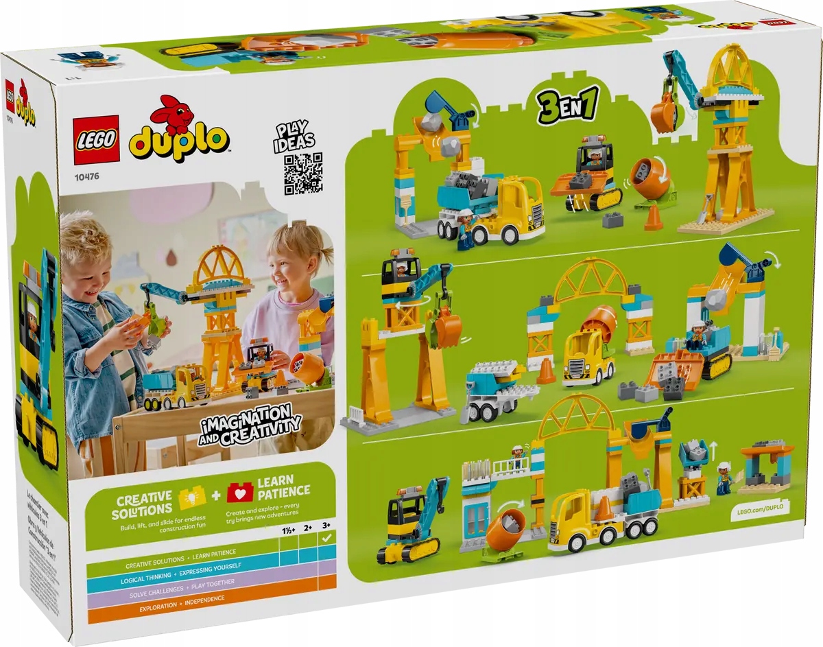 10476 Lego Duplo Stavební náměstí s vozidly 3v1