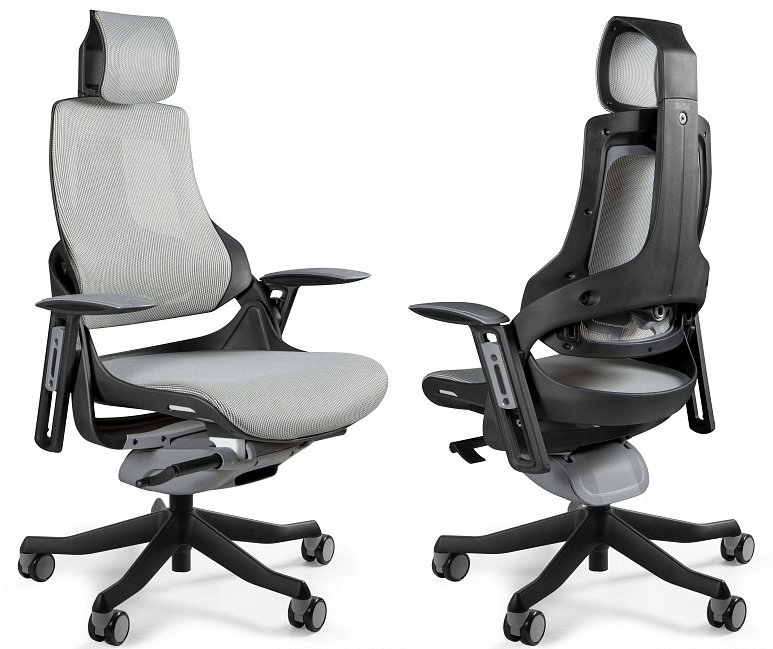 Ergonomiczny Fotel biurowy obrotowy Wau szary Uniq
