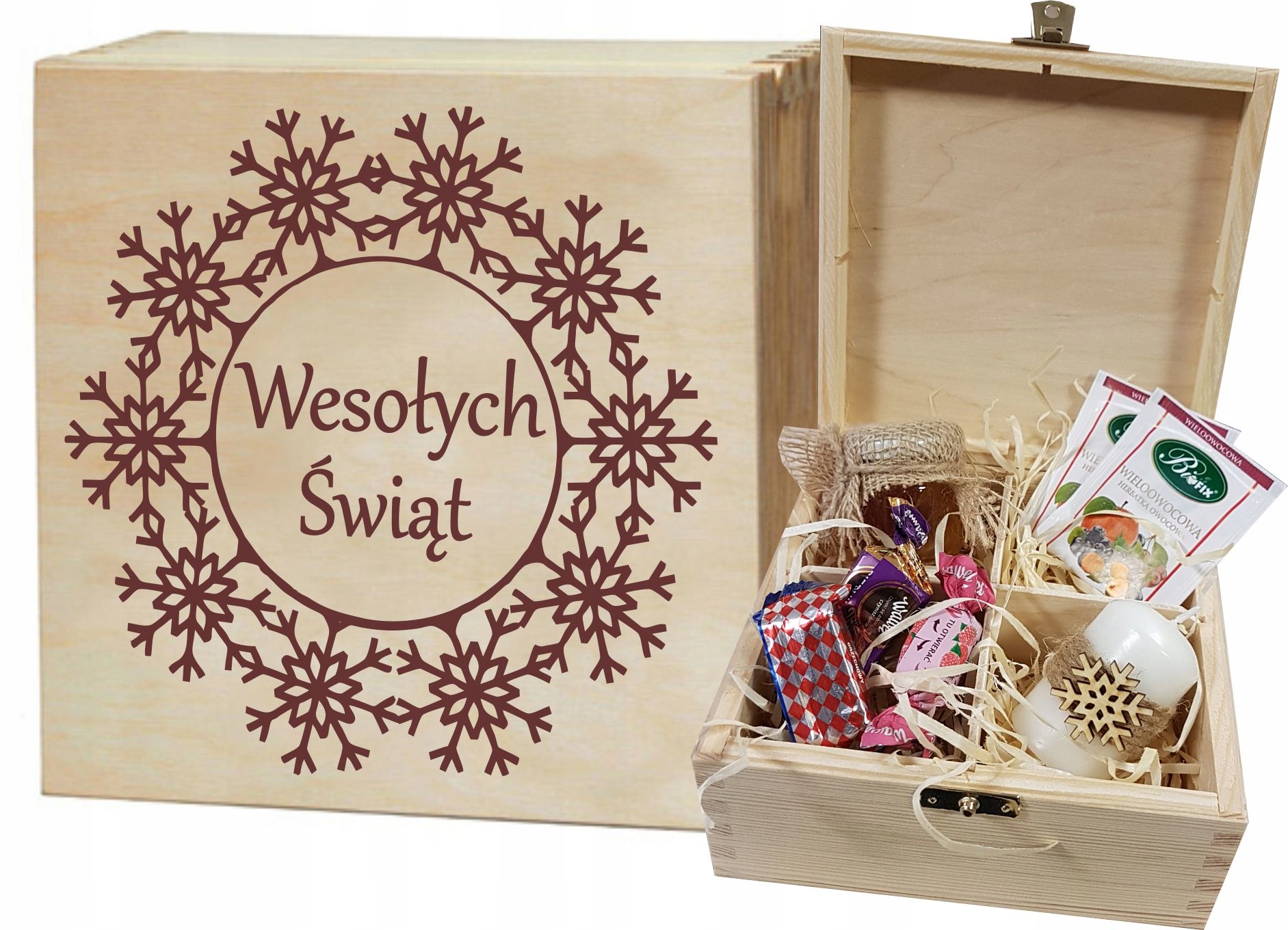 

Herbaciarka pudełko święta grawer życzenia