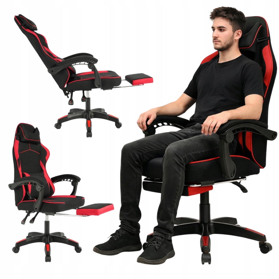 Fotel Gamingowy Krzesło Gracza Obrotowe Biurowe Do Biurka Nauki Gry