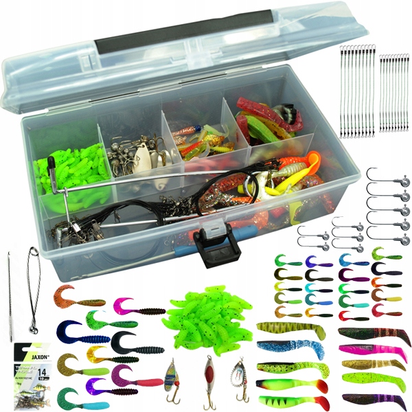 Zestaw Przynęt na spinning 134szt jaxon +skrzynka ripper błystka