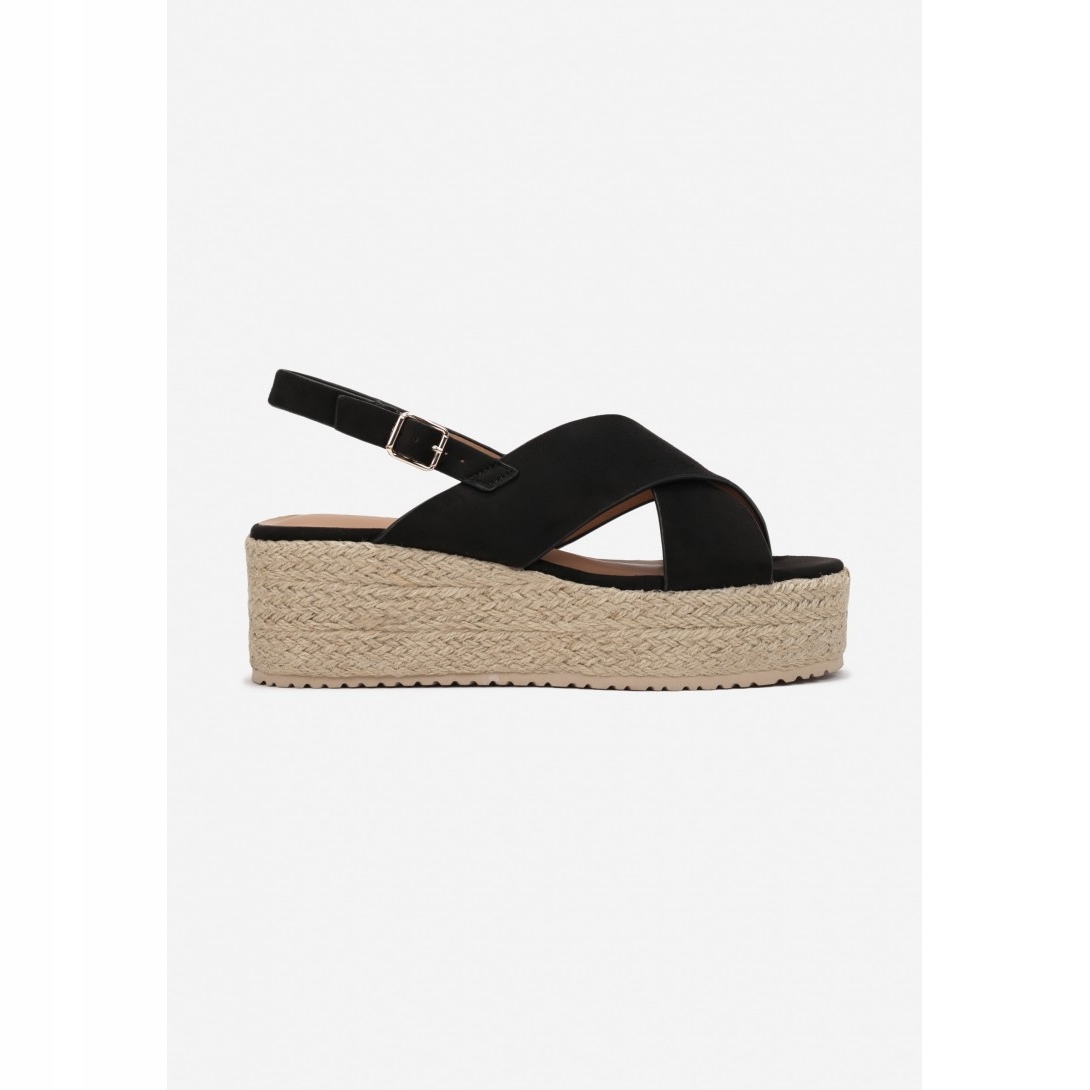 

Buty Espadryle Damskie Sandały Platforma Czarne 37