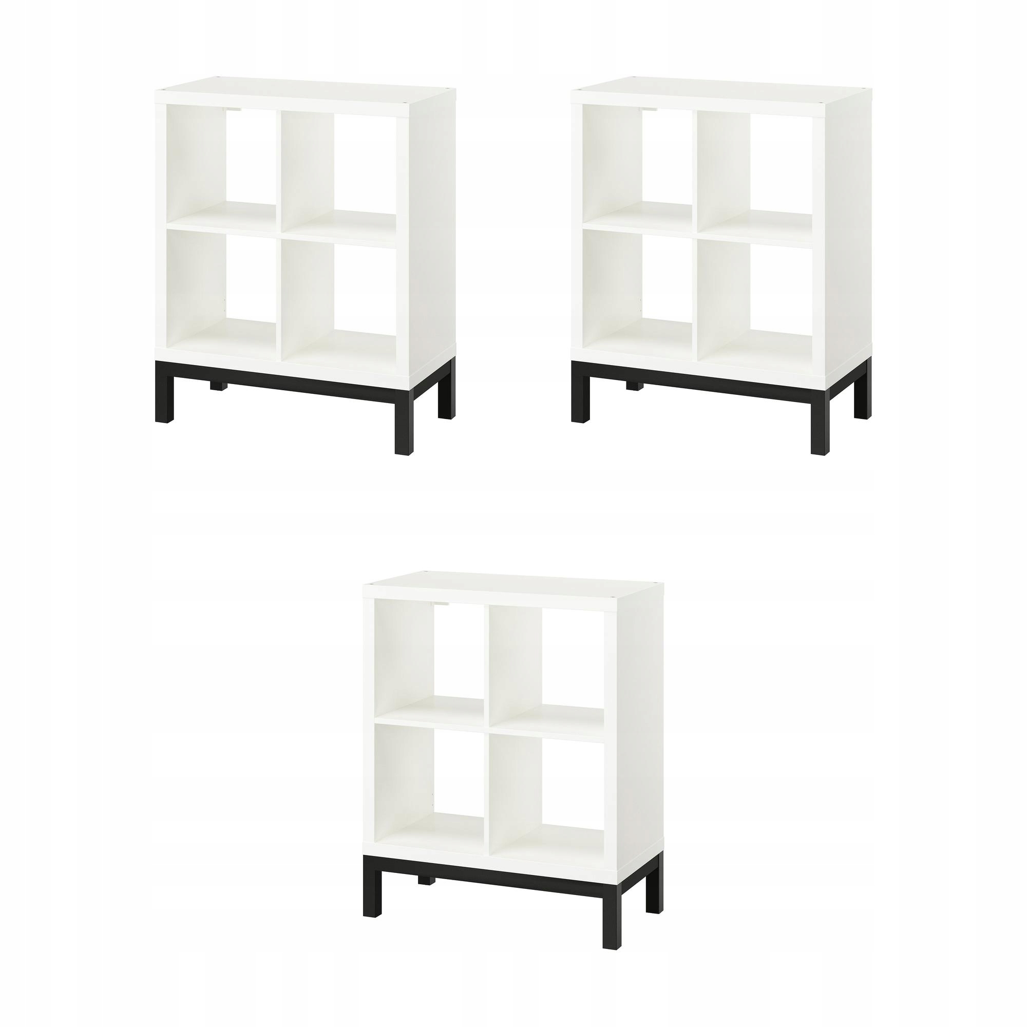 3 szt. Kallax Regał biały czarny 77x94 cm stylowy mebel Kallax