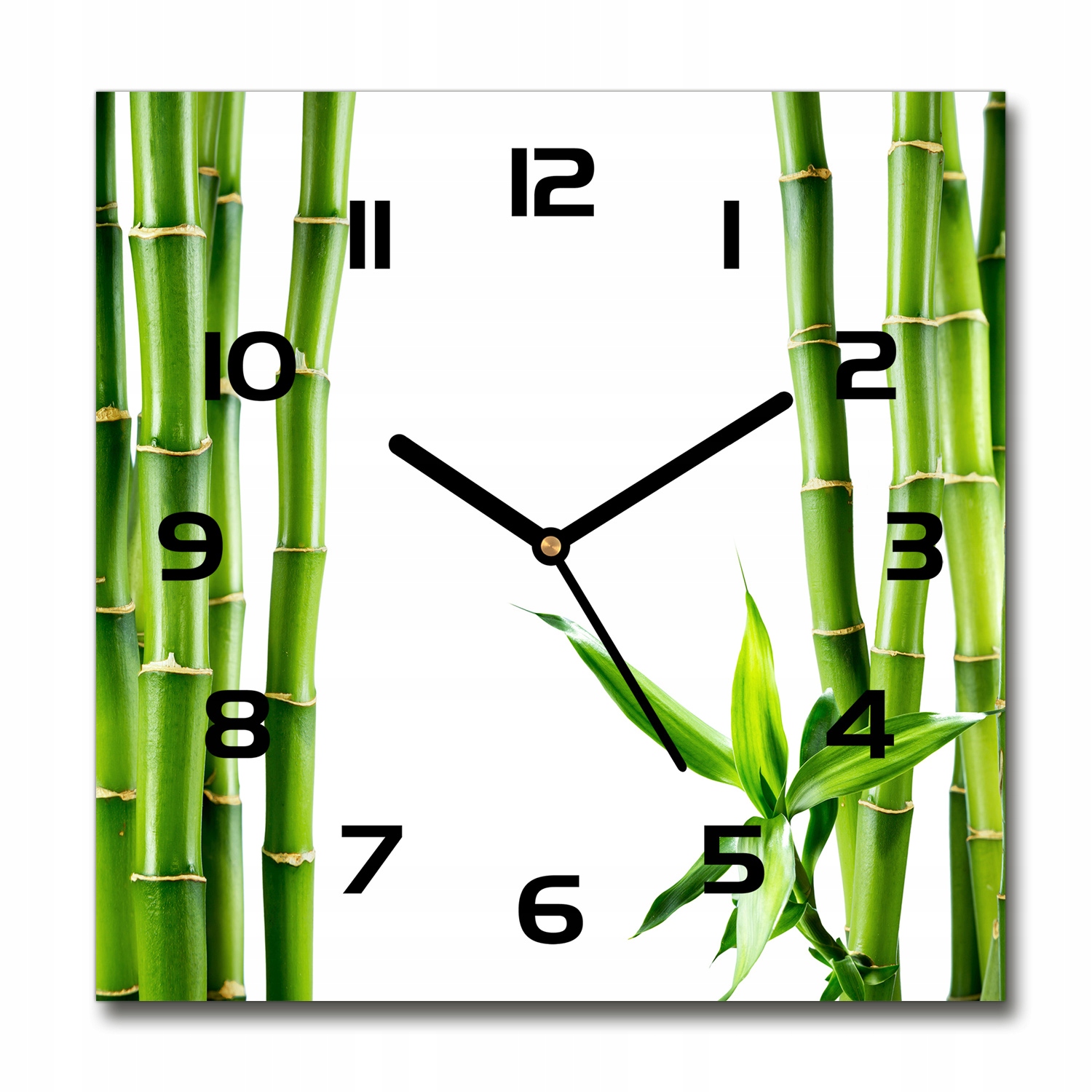 

Zegar ścienny szklany kwadratowy Bambus 30x30 cm