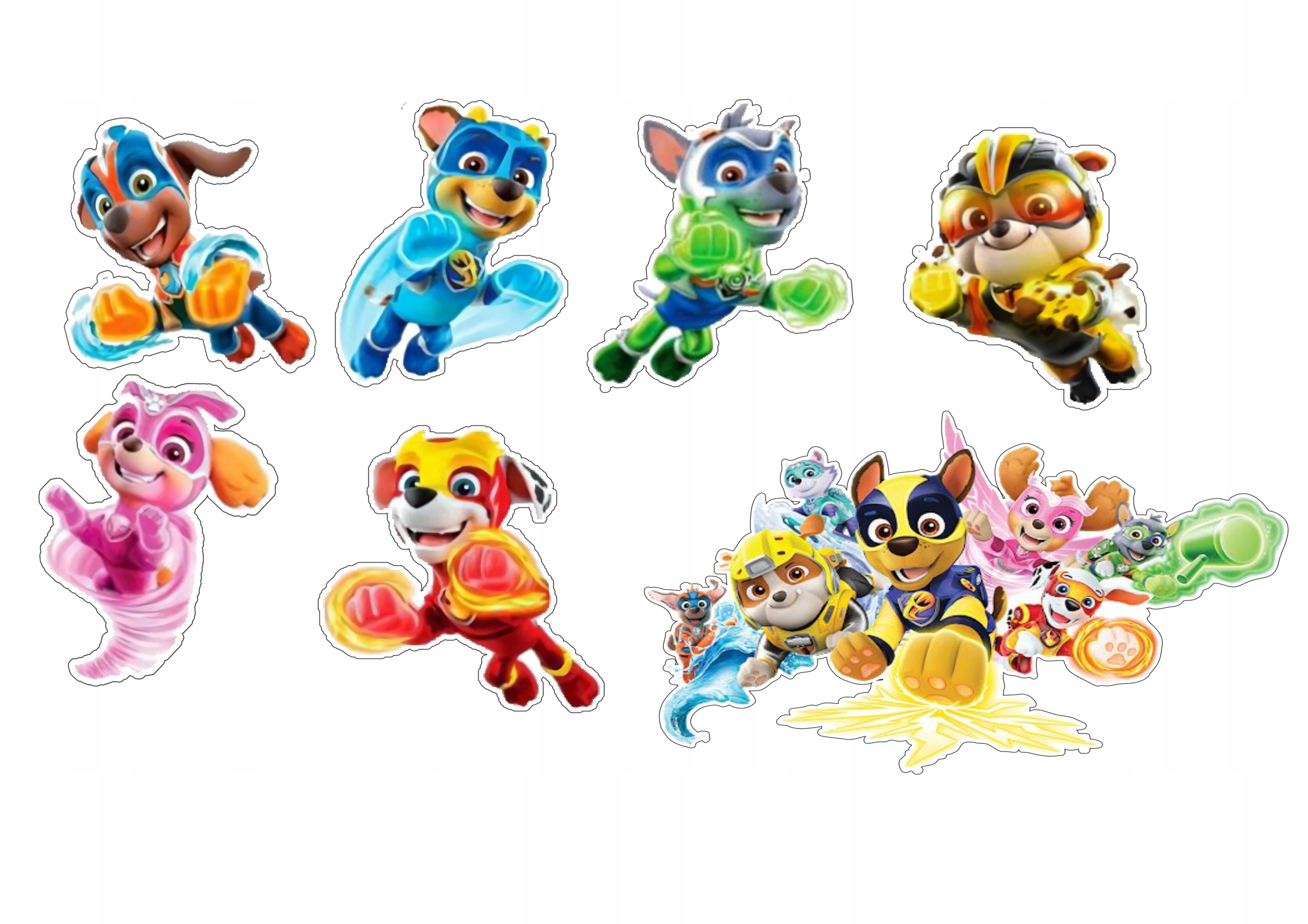 Zestaw 7 jadalnych Postaci Psi Patrol Kosmo Pieski-WYCIĘTE Marka inna