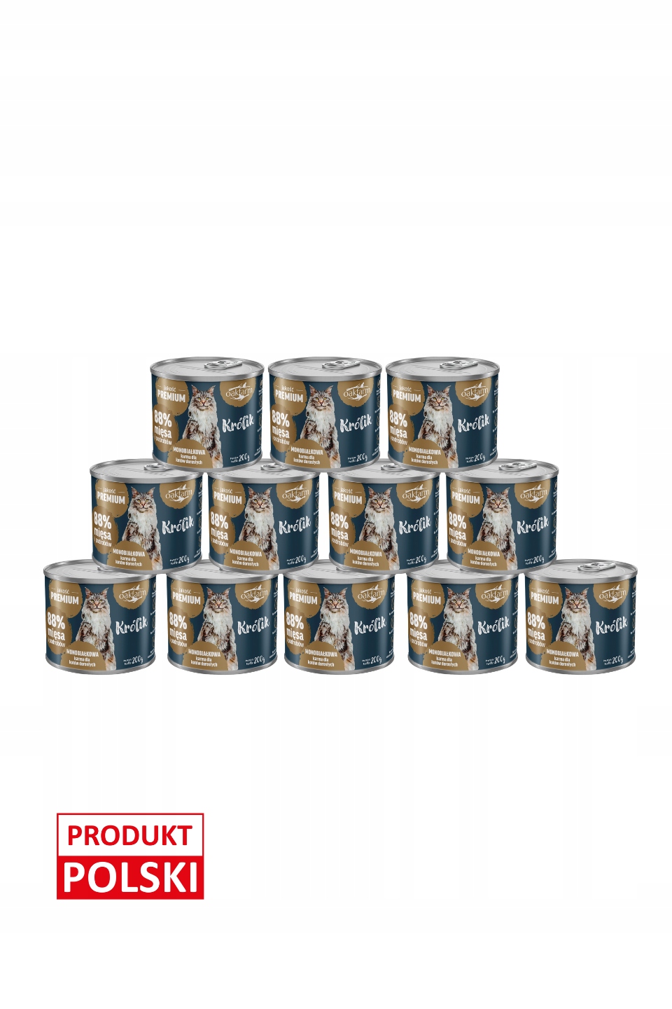 Królik monobiałkowy karma mokra dla kotów dorosłych Oakfarm 12x200g