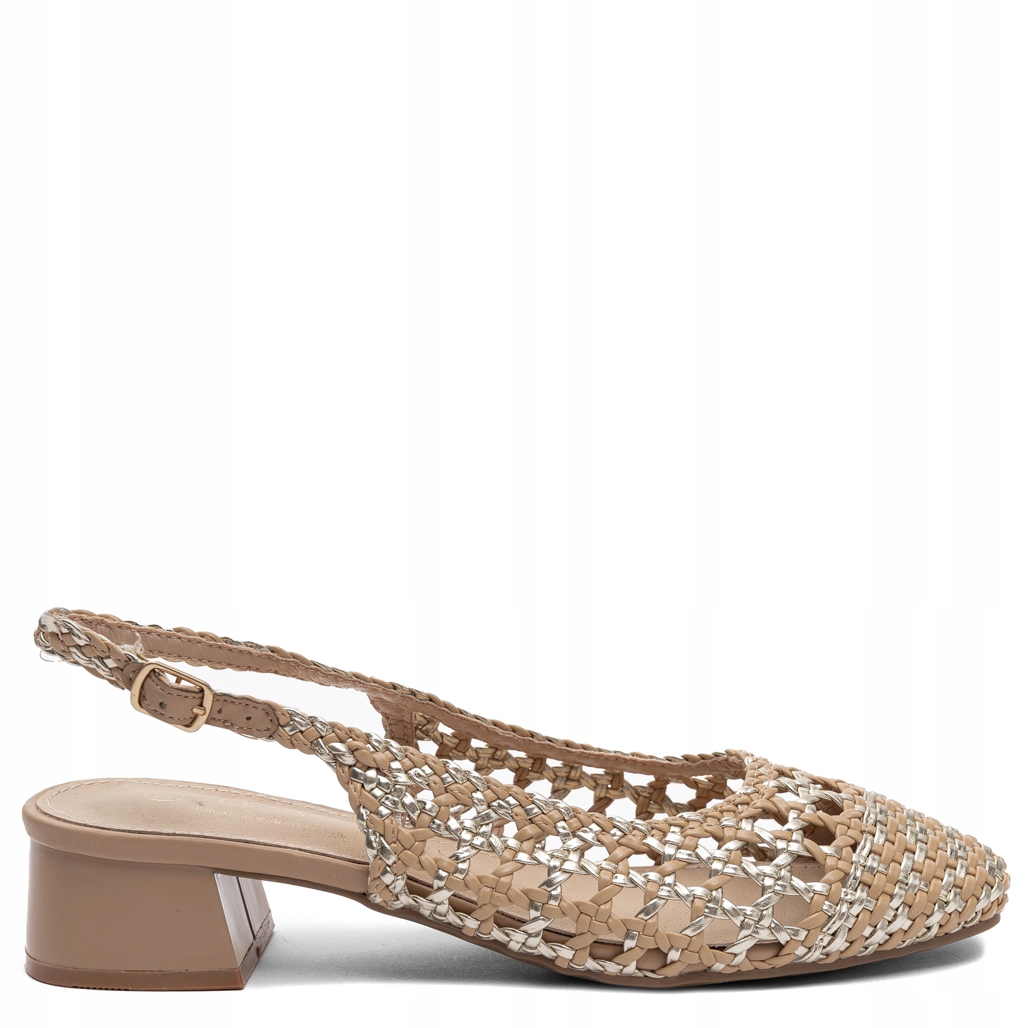 S. Barski Ażurowe Czółenka Damskie Beżowo Złote SR61-0100-TAUPE r.38