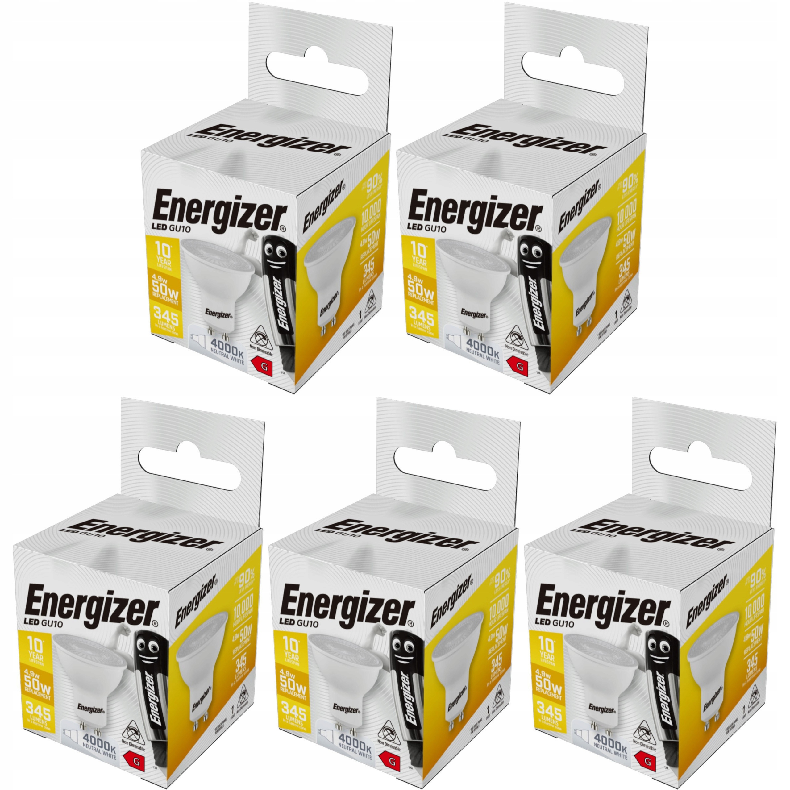 

5x Żarówka Energizer GU10 Led 4,2W 50W 345lm 17519
