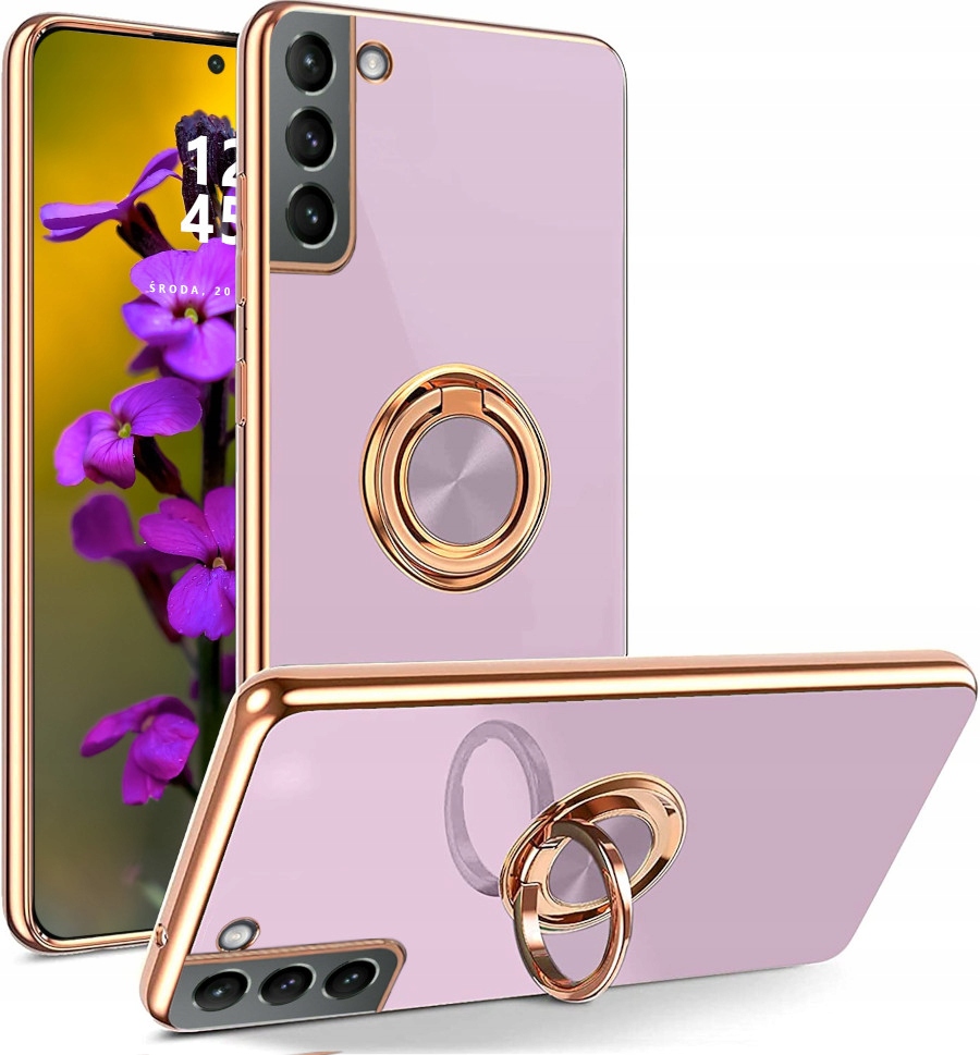 

Etui do Samsung S22+ Silicone Ring Szkło