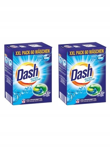 Levně 2x Kapsle na praní Dash Alpen Frische Heavy Duty 3v1 60 ks