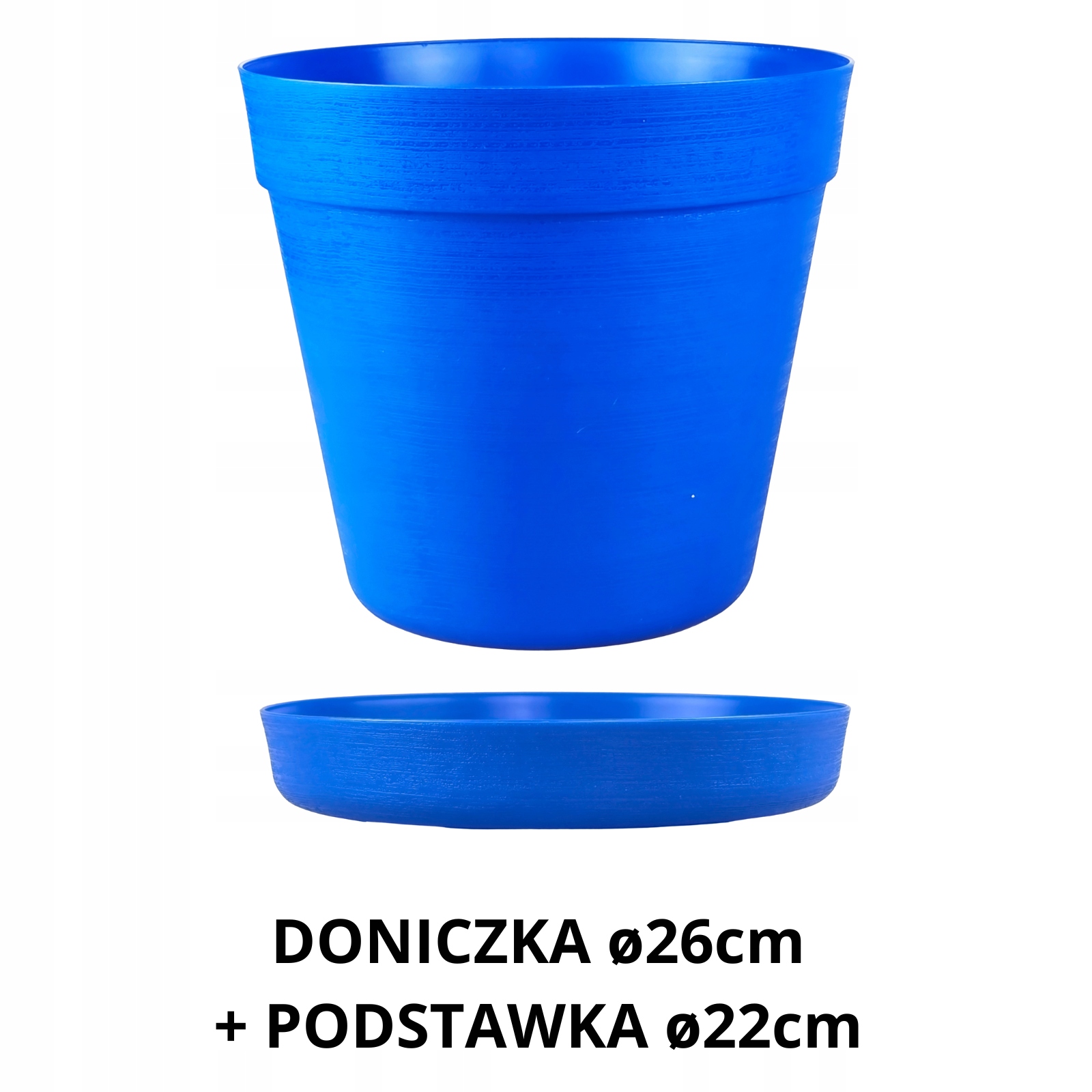 ZESTAW Doniczka 26cm + Podstawka 22cm, 8L Stylowy Zestaw EKO, NIEBIESKI 1