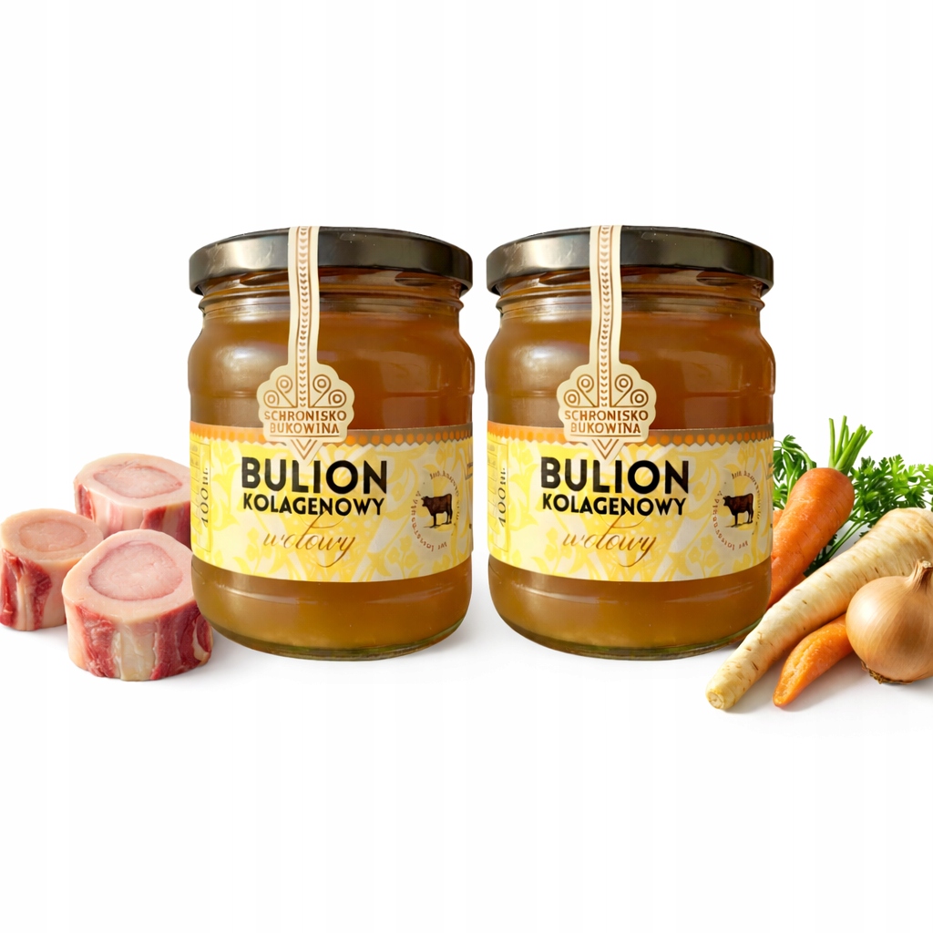 Kolagenový hovězí vývar 400 ml Schronisko Bukowina keto 100% přírodního původu