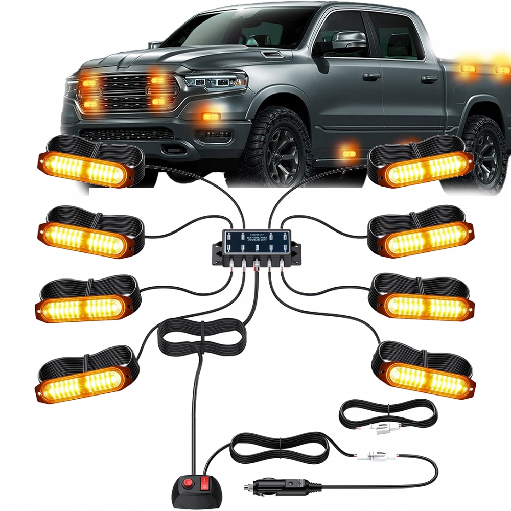 Led Výstražná Světla 12V 24V Autopřepravník Silniční Asistent Kohout Stroboskop