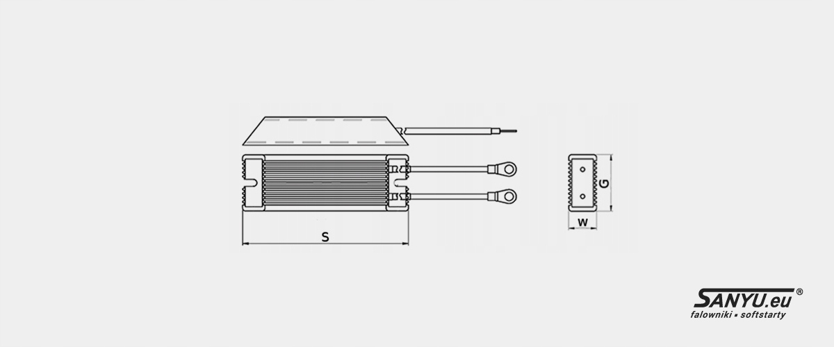 Rezystor hamujący aluminiowy SANYU 100 Ohm 500W Marka Sanyu