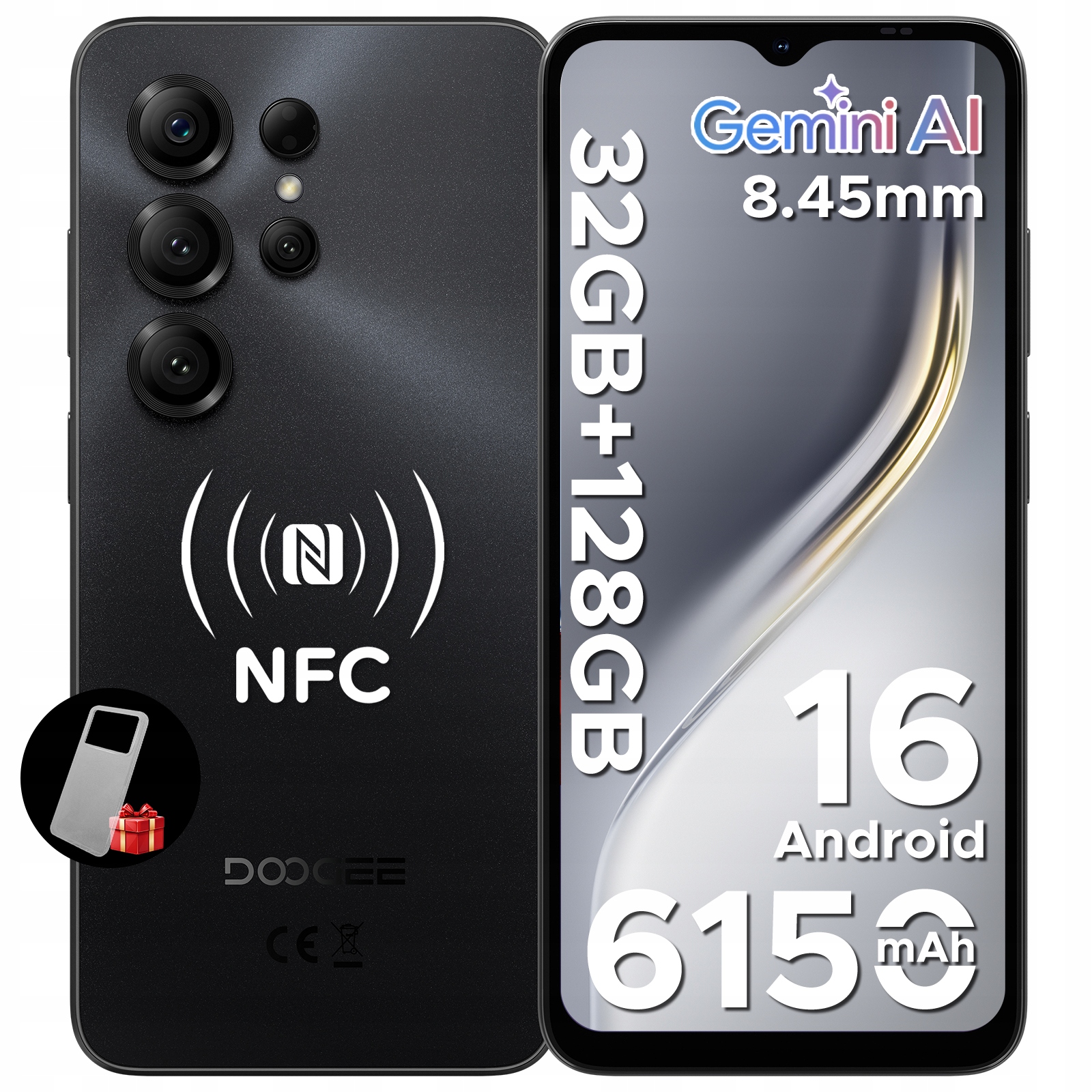 Smartphone Doogee NOTE56XPRO Android16 Dual Sim 4/128GB 6.56'' 6150mAh Černý