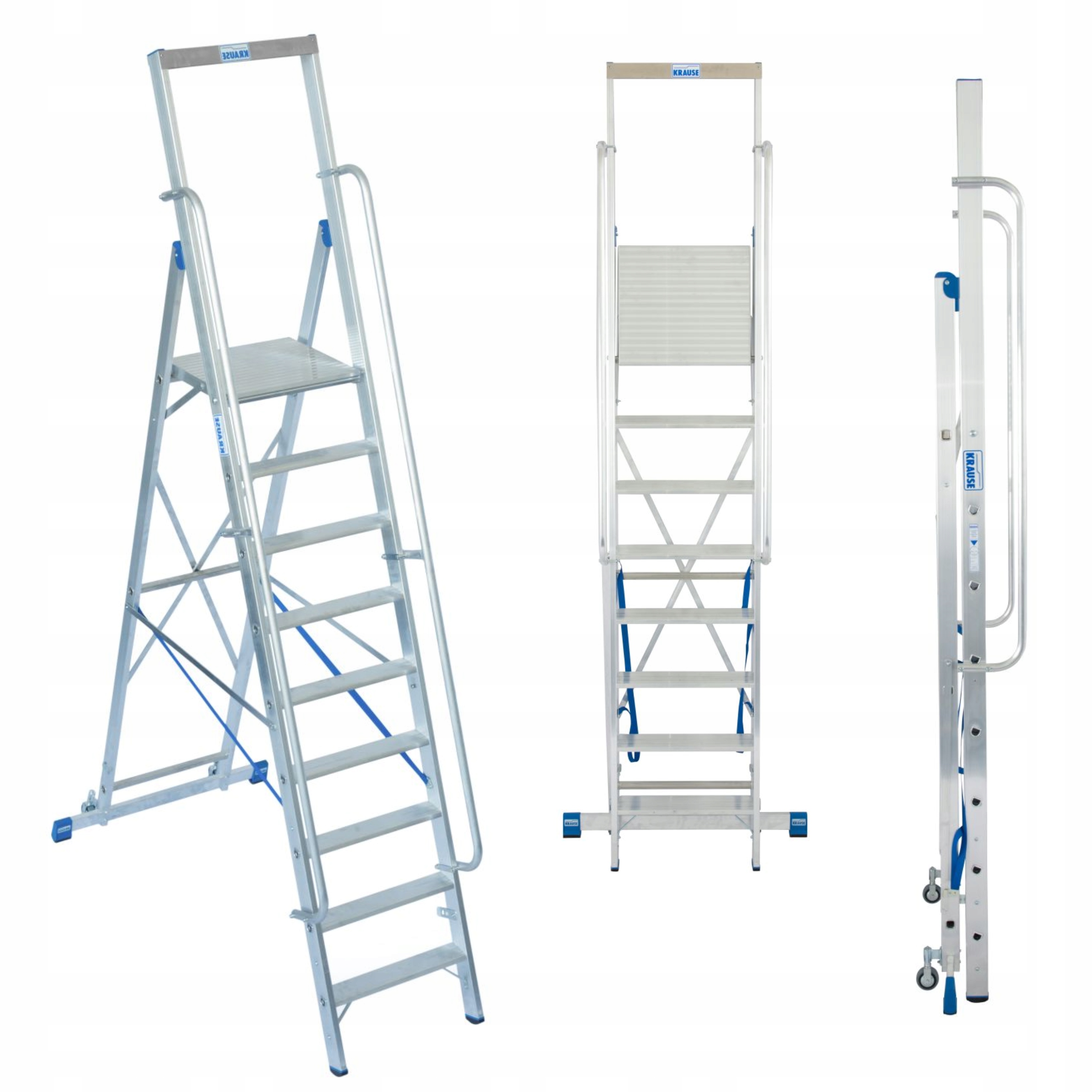 Krause Drabina magazynowa jezdna+poręcz 9 stopni