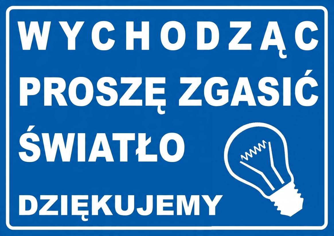 

Tabliczka Eko zgaś światło