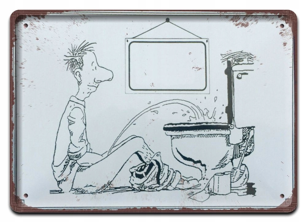 Toaleta Plakat Metalowy Szyld Obrazek Retro #20645