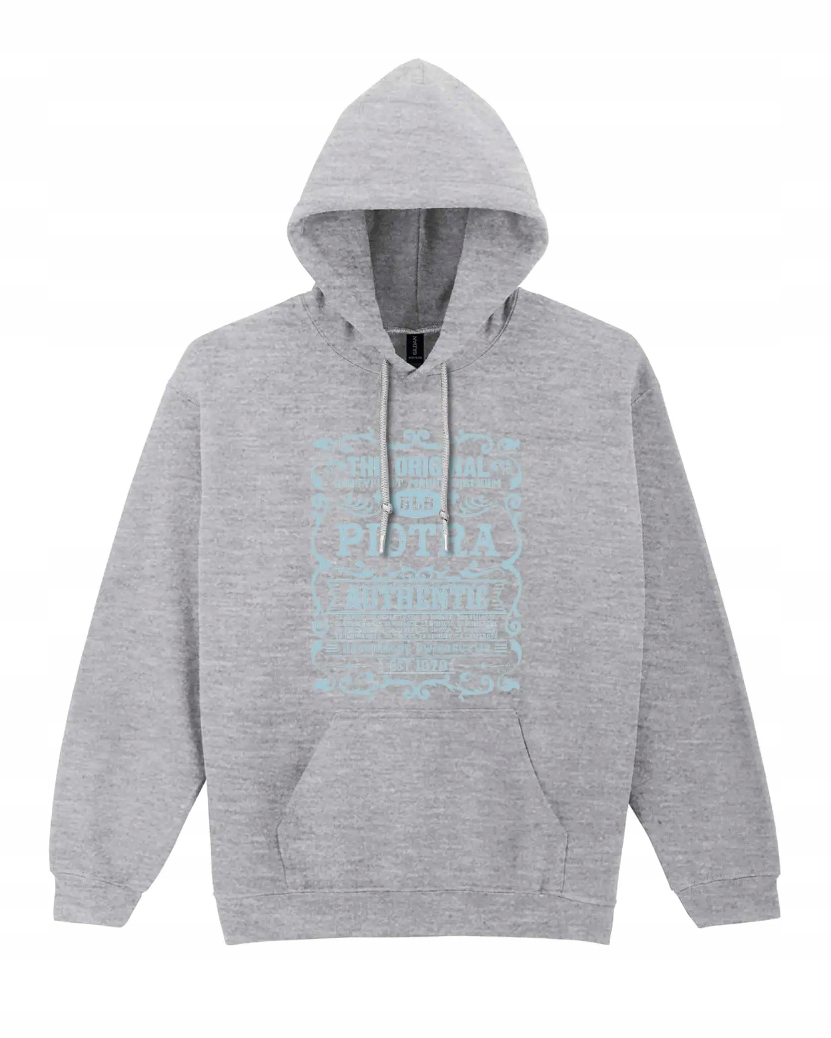 Mikina s kapucí Personalizovaná Narozeniny Autentik Certifikát Šedá XL