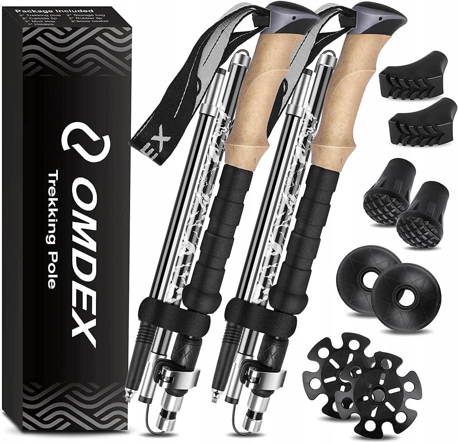 Kijki sportowe do chodzenia Omdex Nordic Walking regulowane 115 135 cm