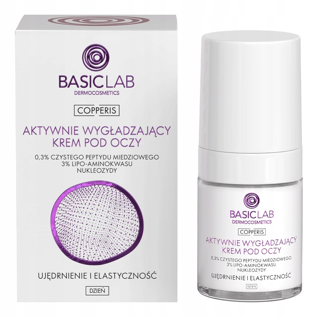 BasicLab Krem Pod Oczy Na Dzień 0,3% Peptyd Miedzi 18 ml