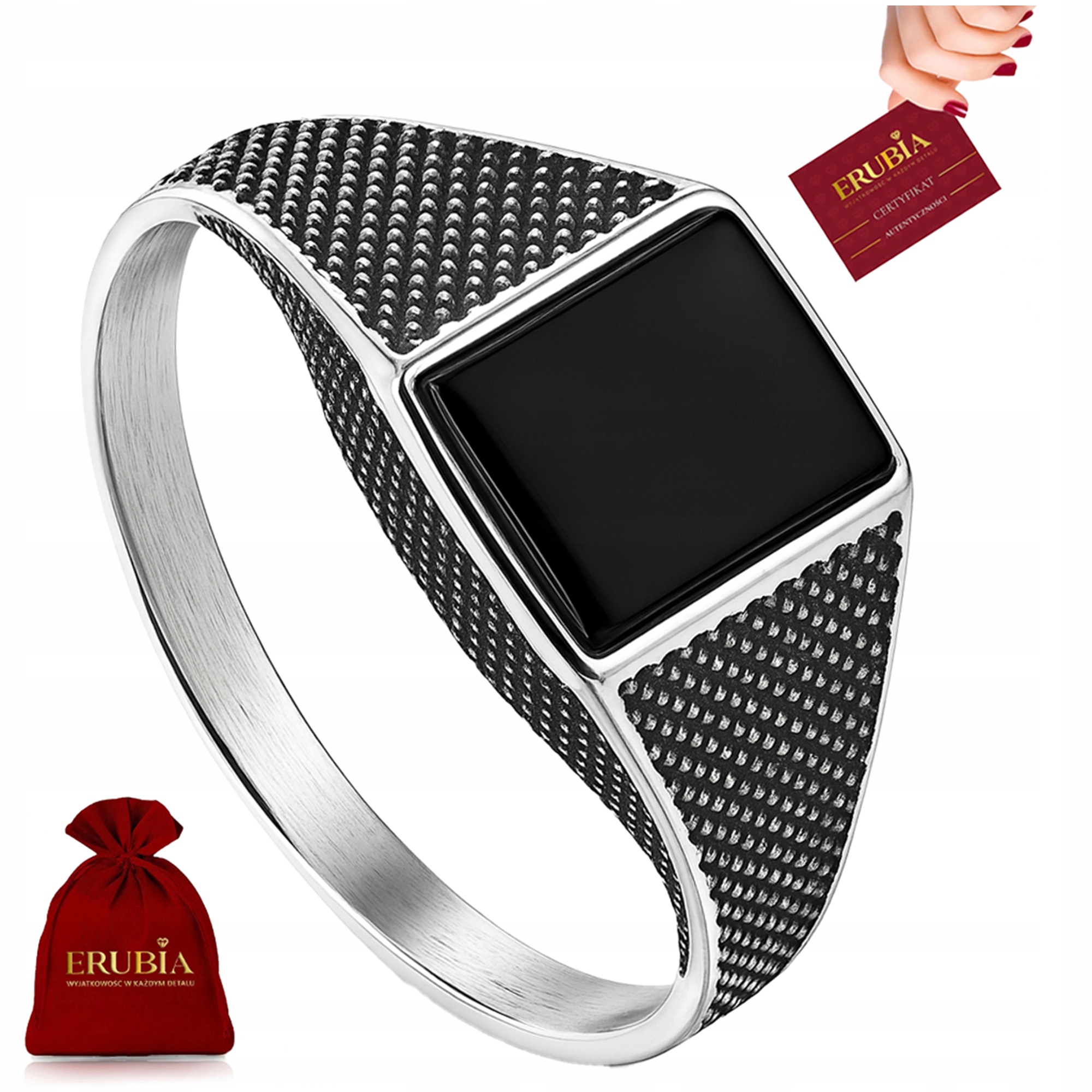 Stříbrný Pánský Prsten S Černým Onyxem Onyx Stříbro O Ryzosti 925 Velikost 24