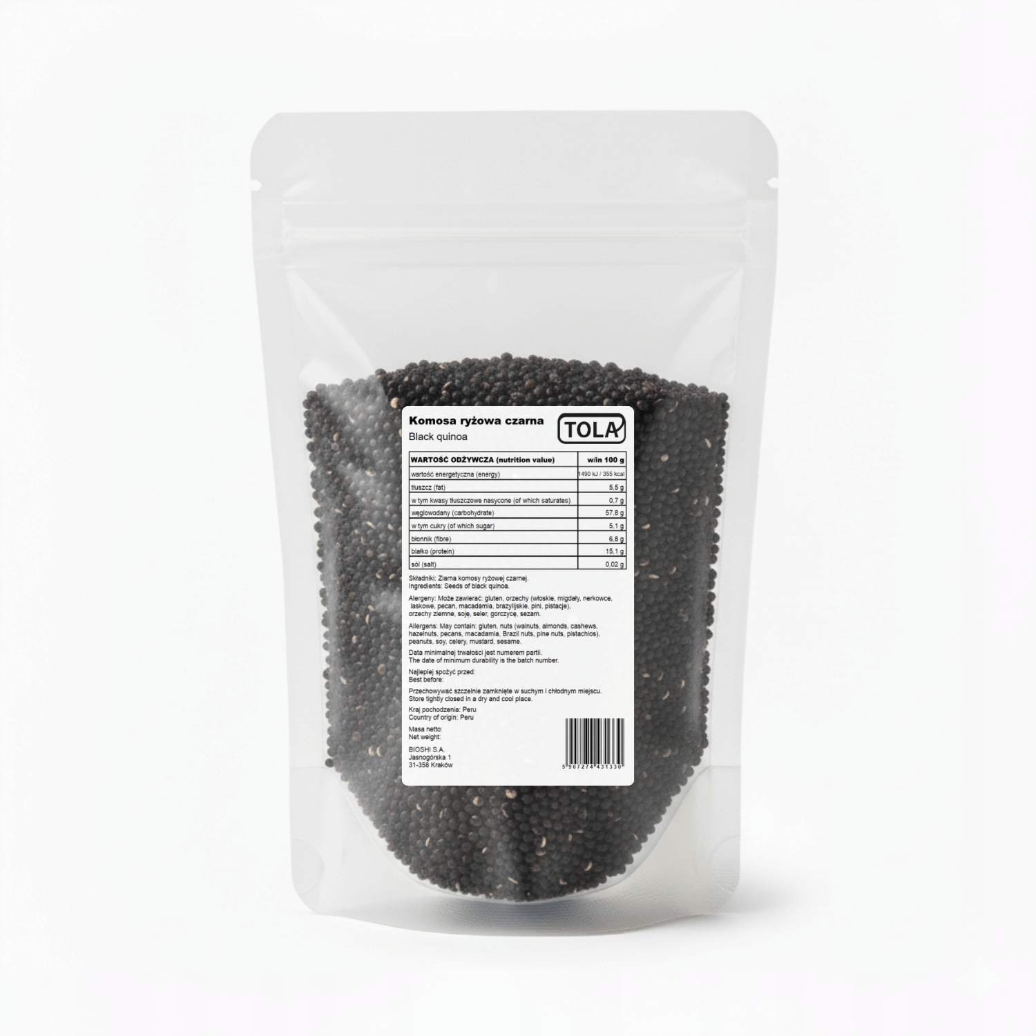 Levně Černá rýžová komosa 10 kg – přírodní, vysoká kvalita Tola