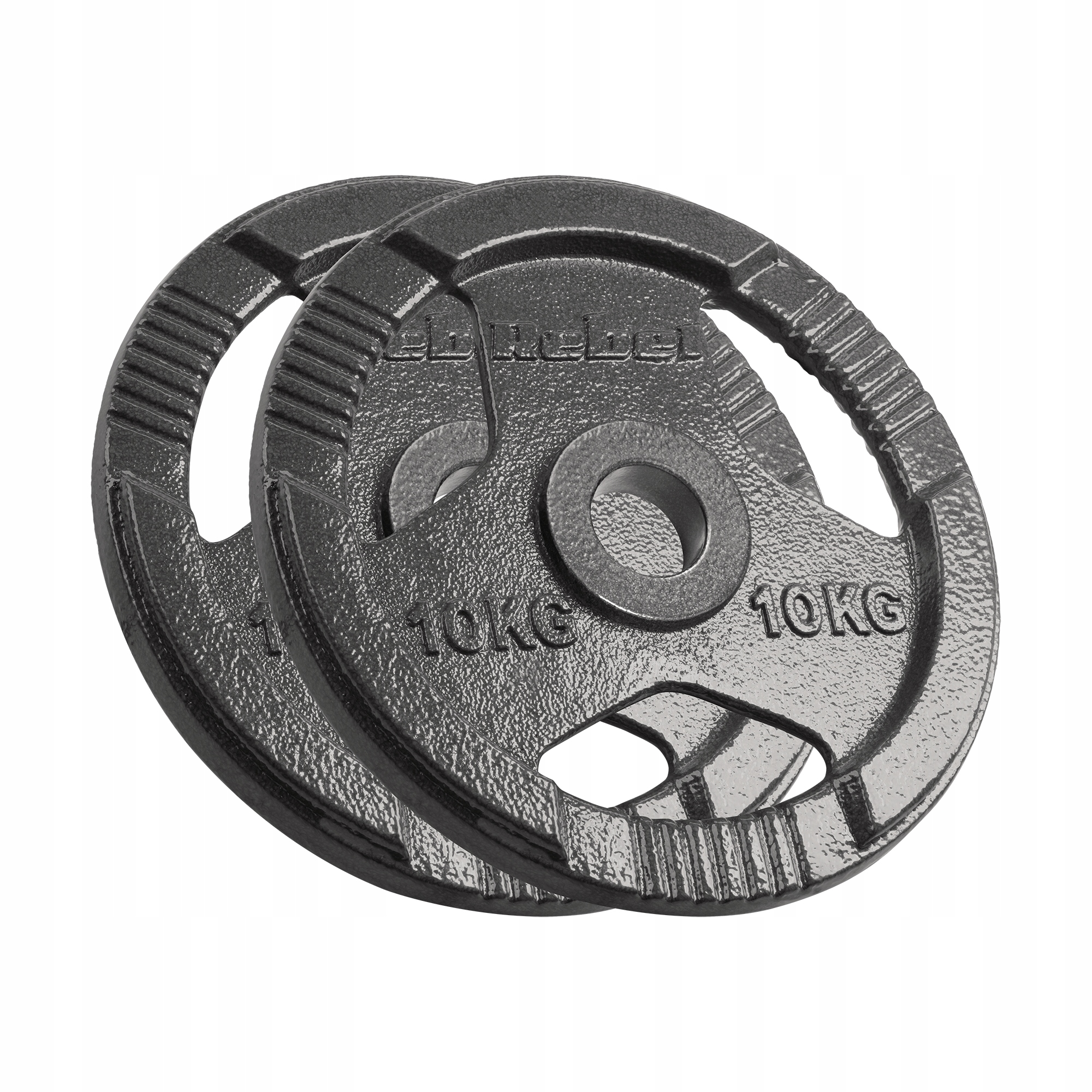 Závaží z litiny, sada 2 x 10 kg, otvor 51 mm, talíř s držadly Rebel