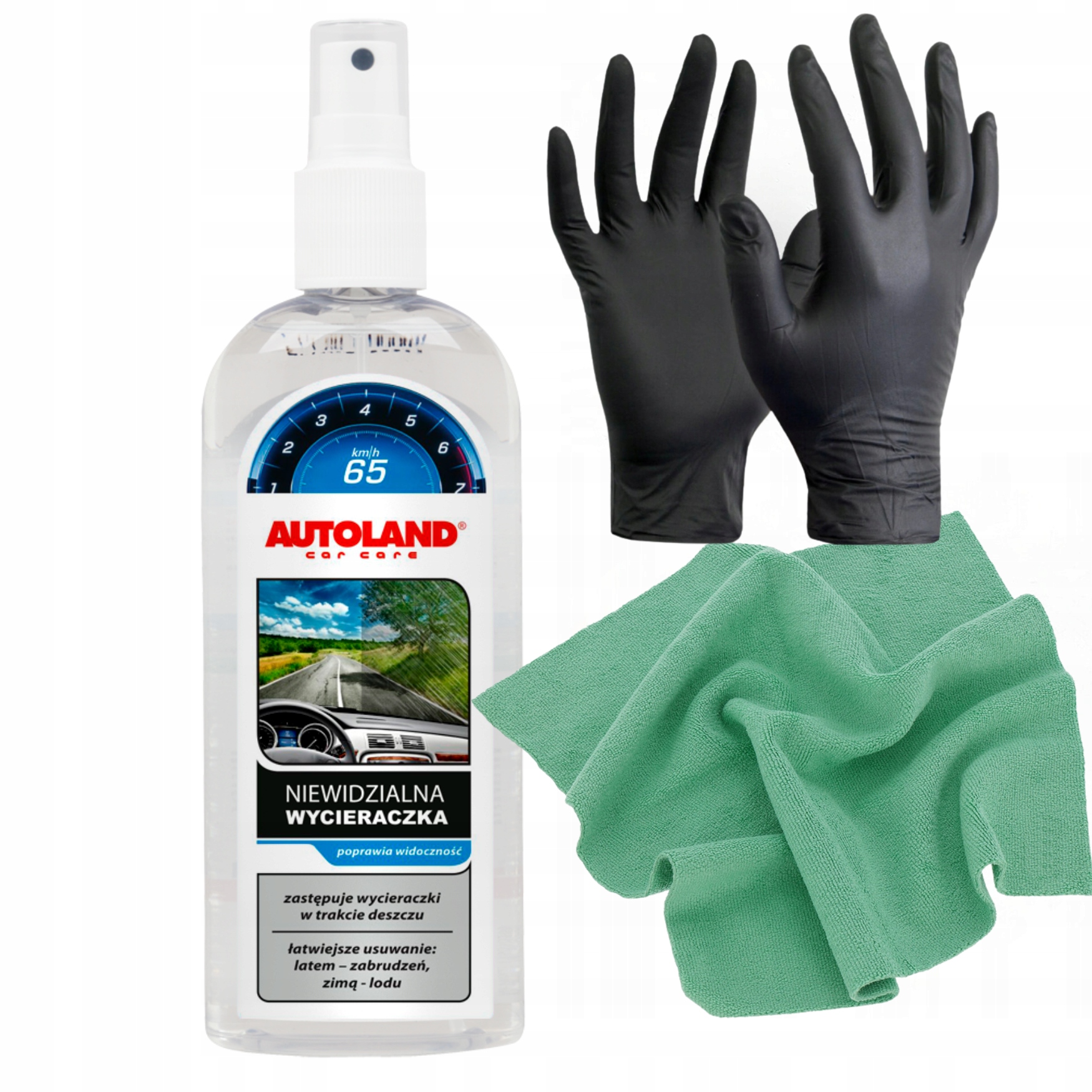 AUTOLAND WYCIERACZKA W PŁYNIE + MIKROFIBRA 250g NIEWIDZIALNE WYCIERACZKI