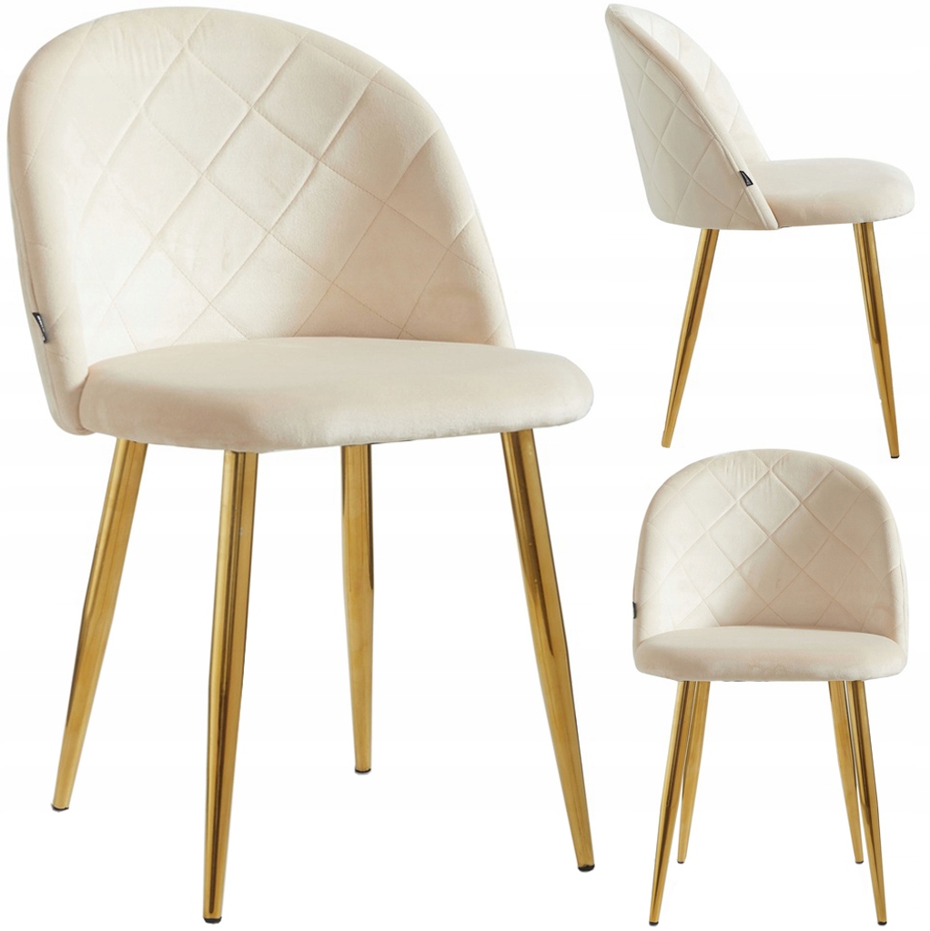 Čalúnená stolička béžová, zamatová do obývačky Velvet Glamour