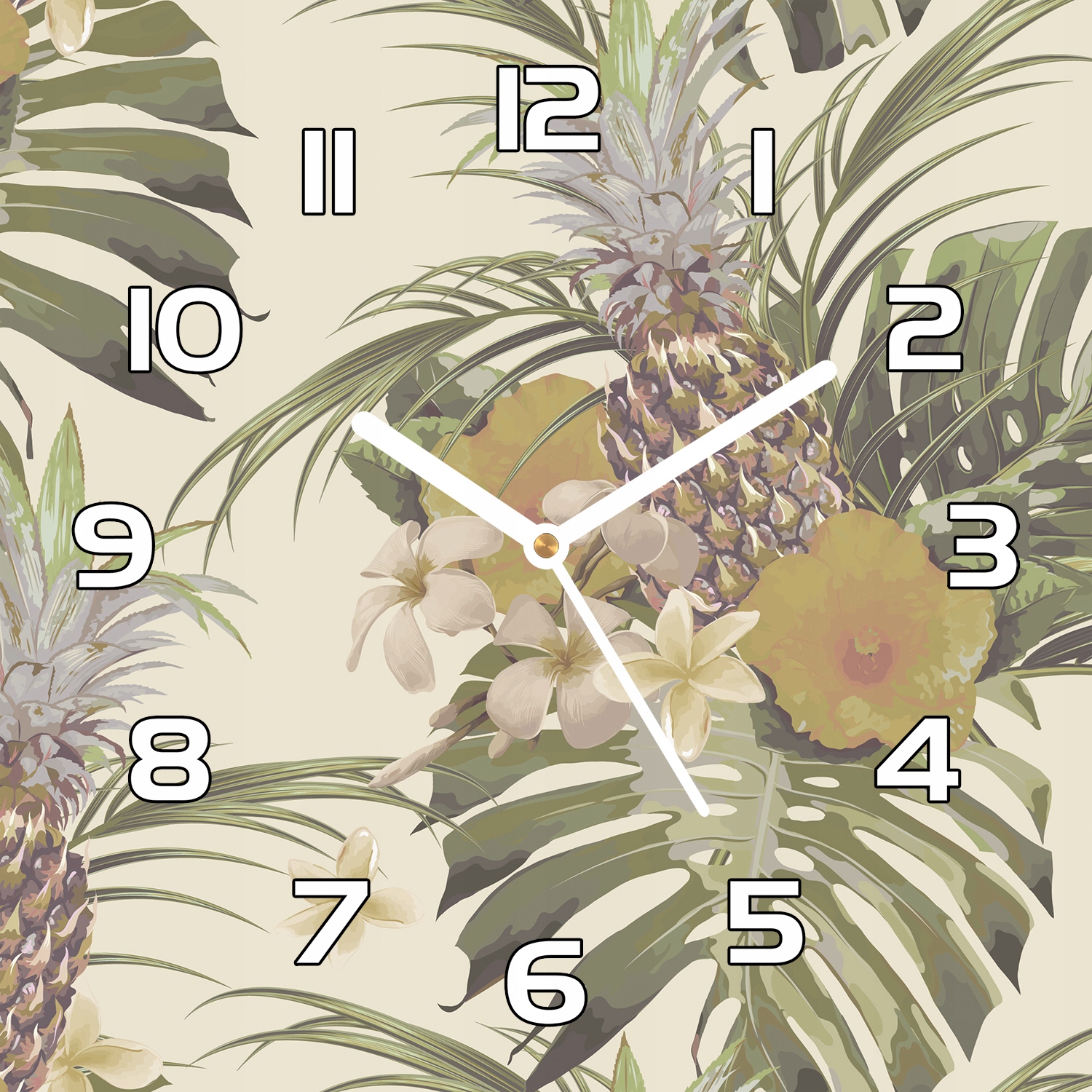 

Zegar szklany na prezent Soczyste ananasy 30x30 cm