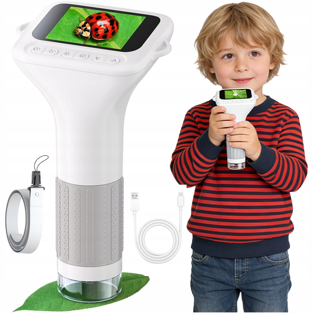 Vzdělávací Sada Digitálního Mikroskopu Led Displej Hd Usb 1000X Kapesní