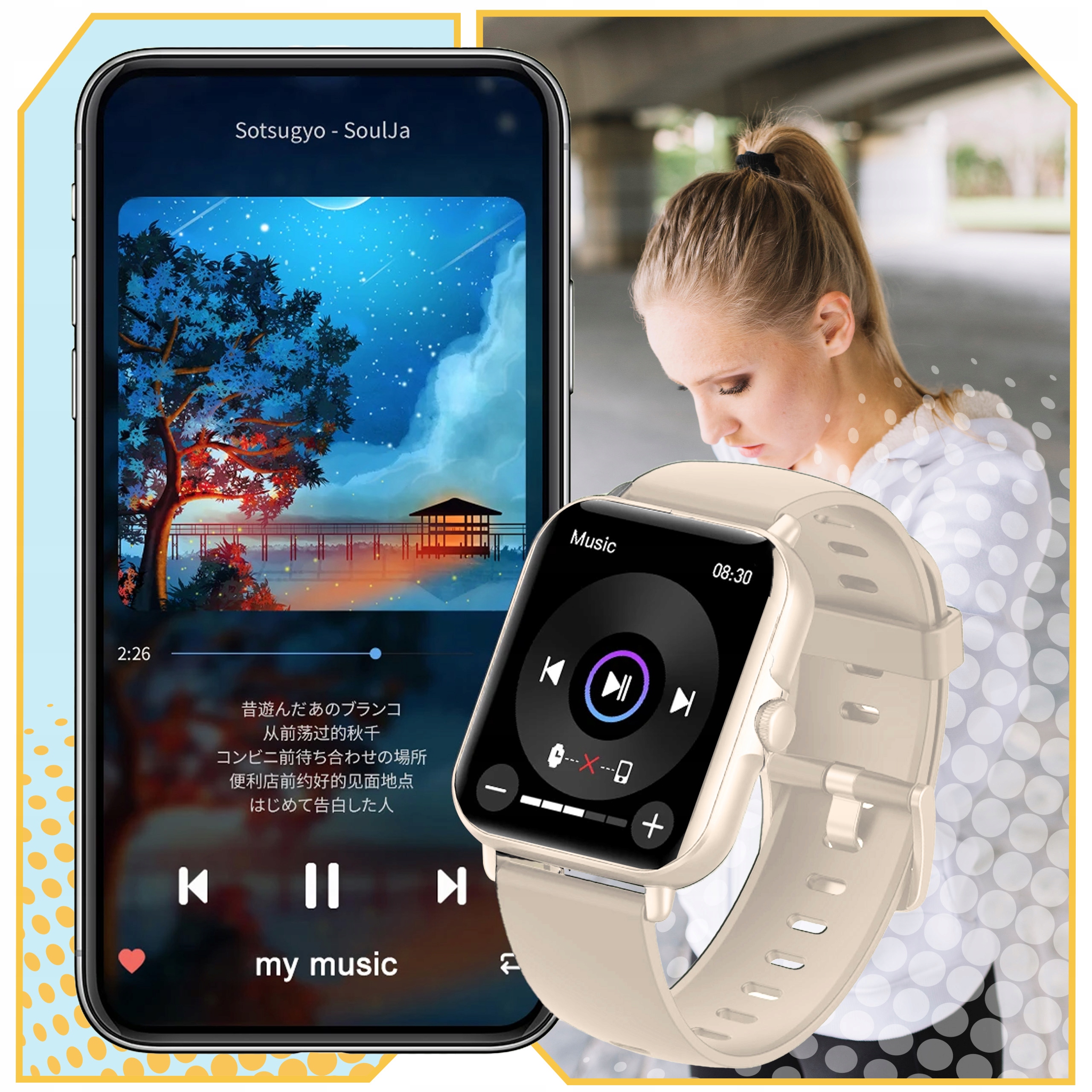 SMARTWATCH ZEGAREK DAMSKI POLSKIE MENU ROZMOWY POWIADOMIENIA PULS SPORT Rodzaj smartwatch