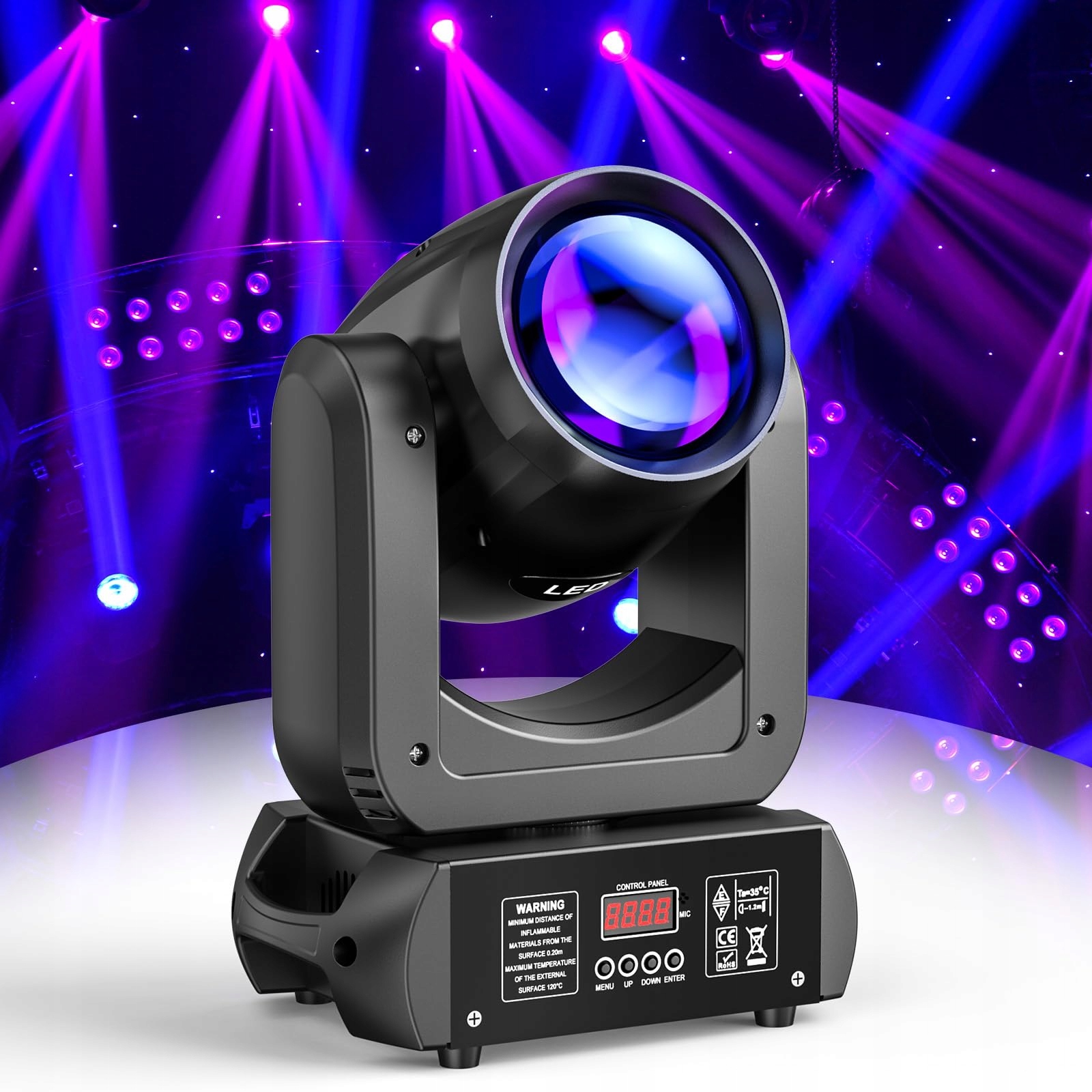 Ruchoma głowa DMX LED światło sceniczne DJ dźwięk RGBW