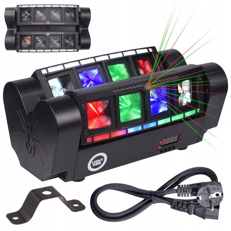Движущаяся головка Light4me Spider Strobo Laser