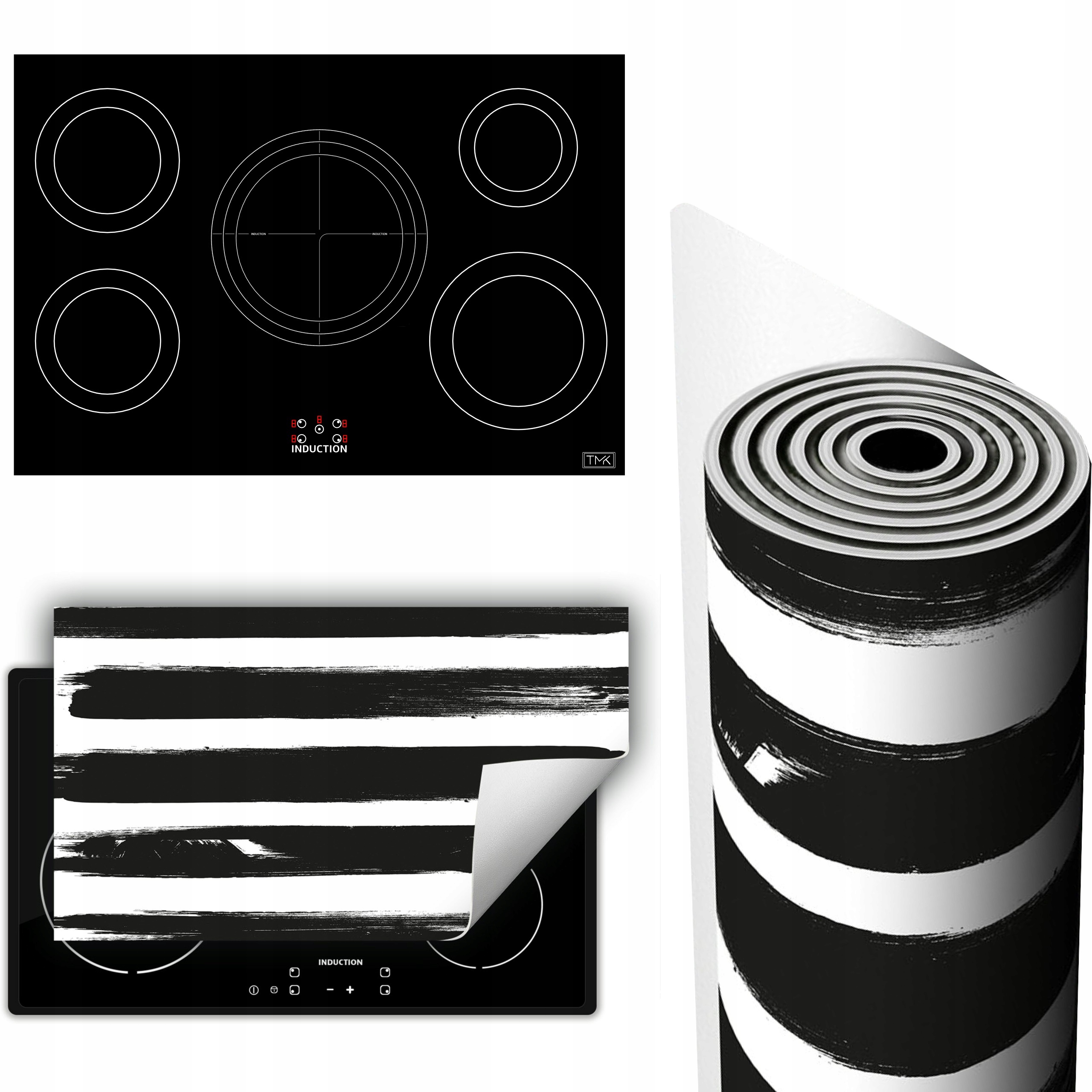 Vinylová Podložka Na Ochranu Stolního Sporáku 90x52 bílo-černá