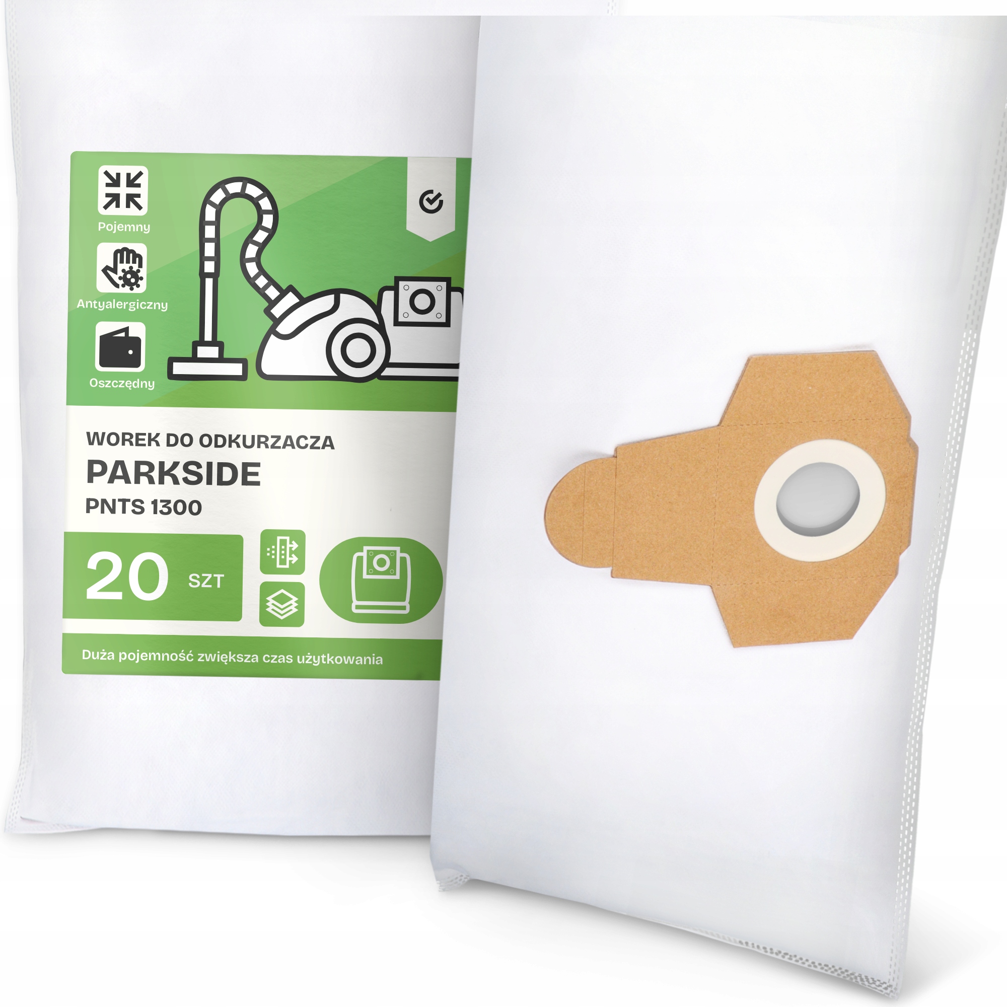 20 x Sáček Do Vysavače Parkside Pnts 1300 Syntetický Textilní Velký G9