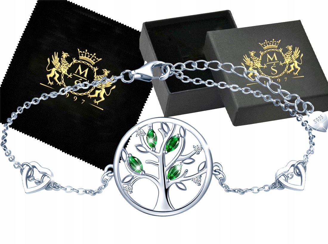 Stříbrný náramek Stříbro 925 Dámský Strom života Celebrity jako Dárek