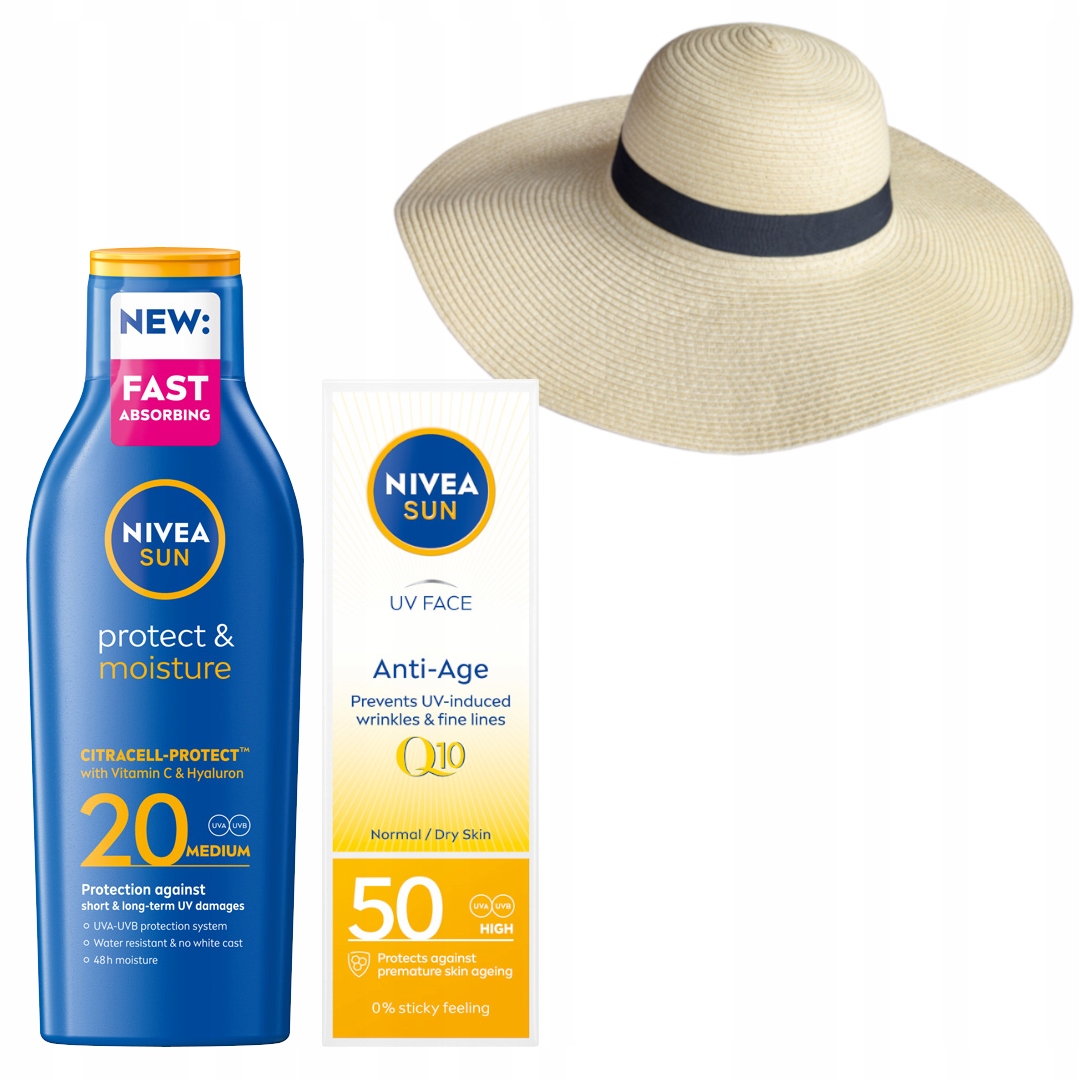 Nivea Sun Krém proti vráskám SPF50 Balzám na opalování Klobouk