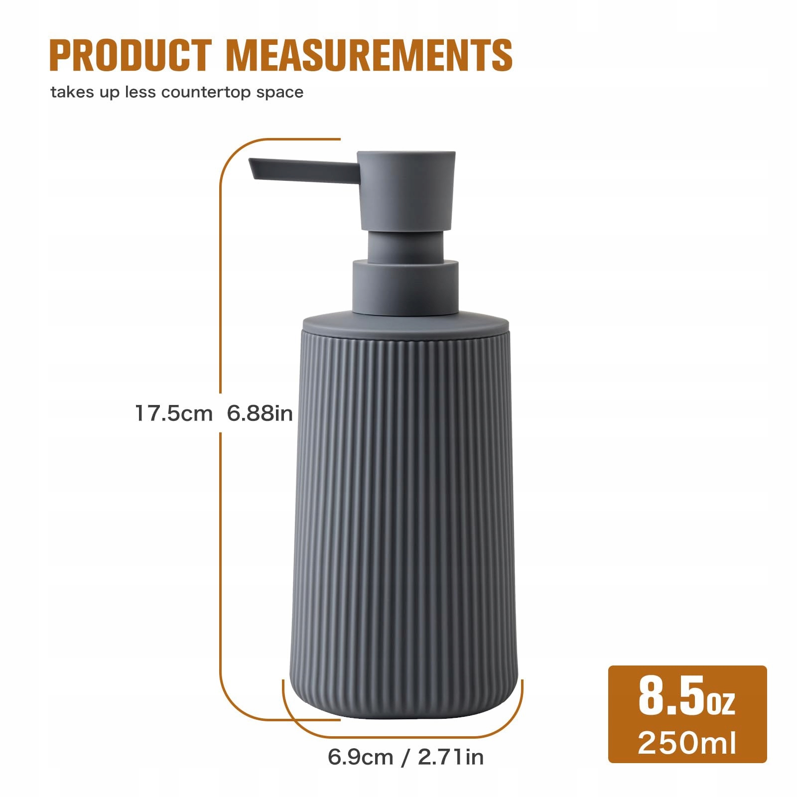 Ajeungain Dávkovač mýdla Šedý Plast na tekutinu 250 ml s pumpičkou