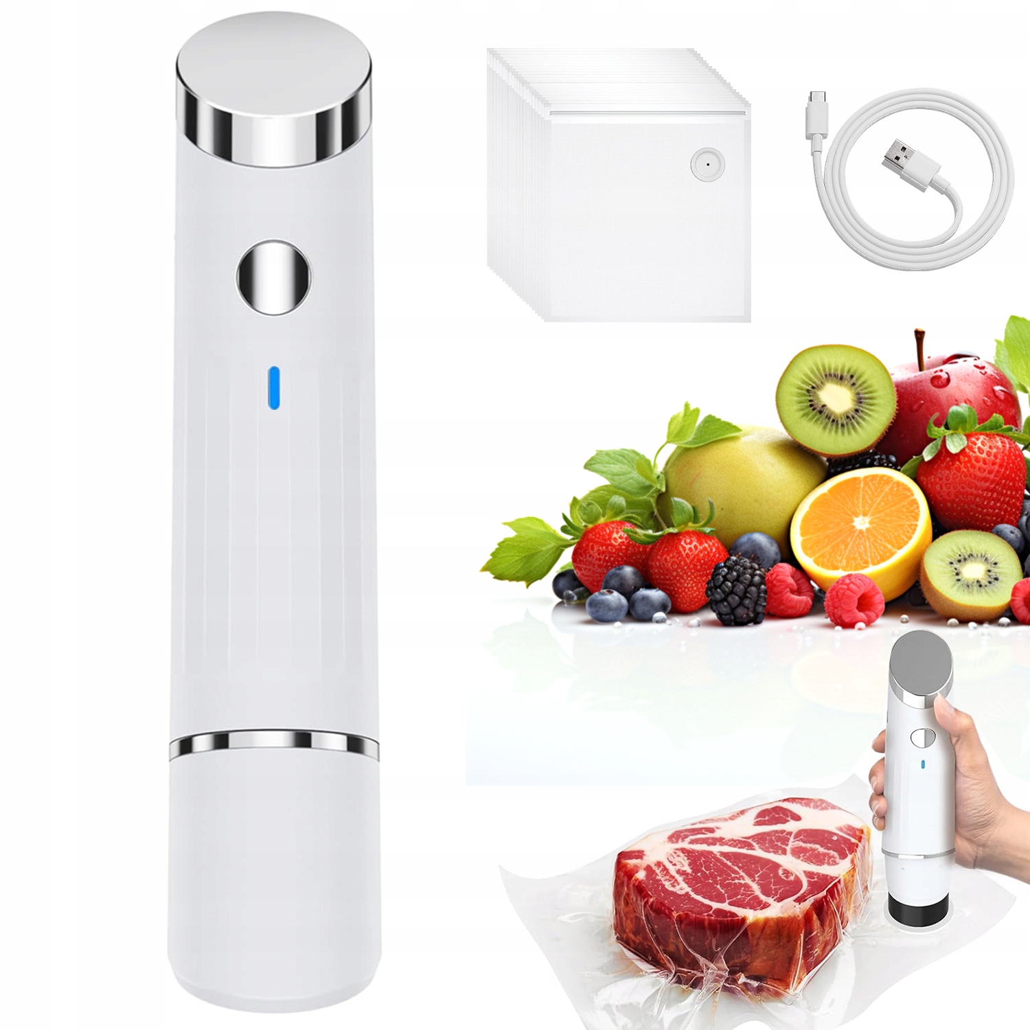 Kompaktní Vakuová Balička S 20 Sáčky A Ovládáním Jedním Tlačítkem