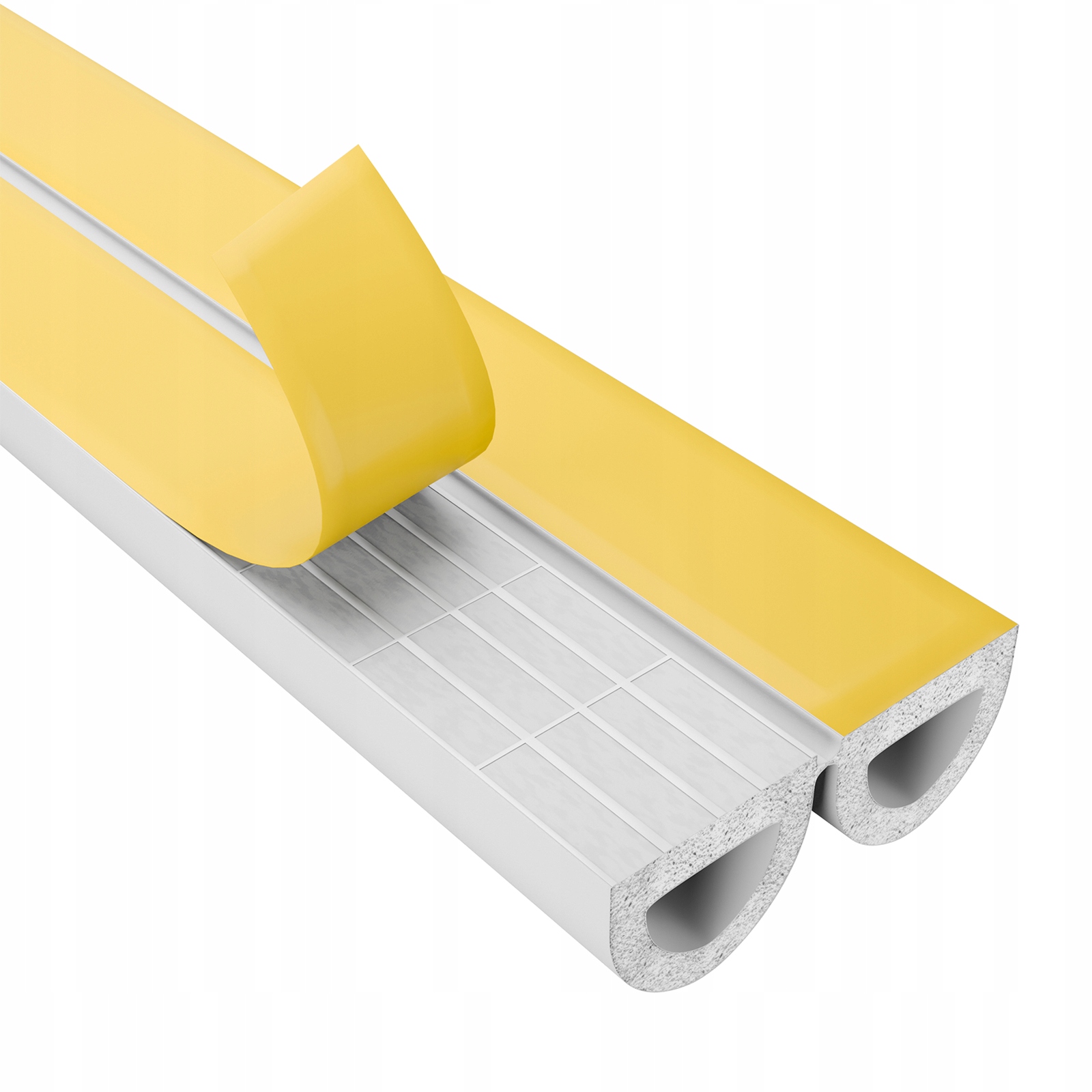 Těsnění do okenních dveří Samolepicí Tlumící bílá Typ D 9x7,4 mm 100 m