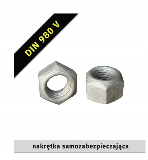 

Nakrętka samozab. M12×1,25-10 fl Zn Din 980V-1szt