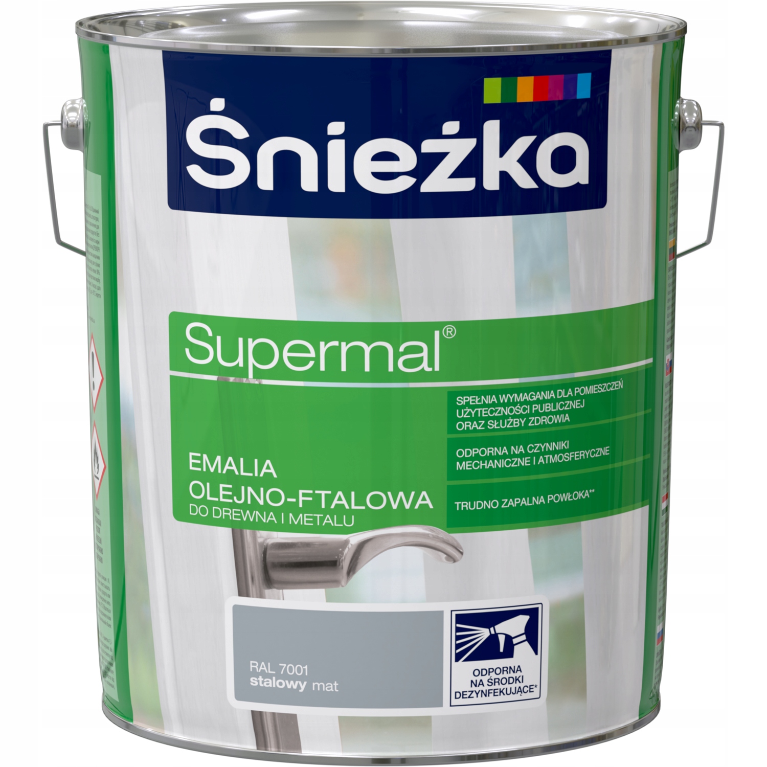Śnieżka Supermal Emalia Olejovo-ftalová Oceľová Matná 10L