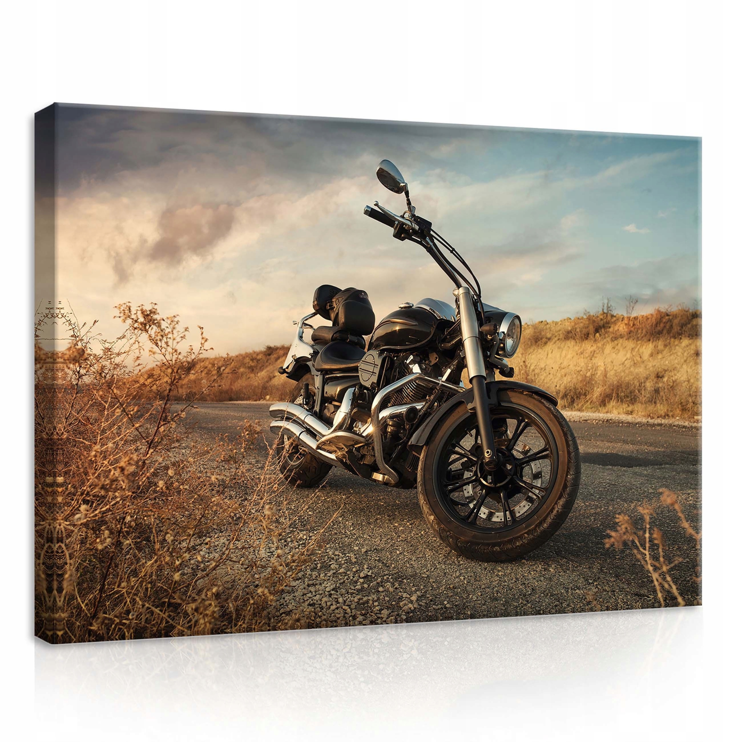 Obraz 70x50 Motocykl cesta západ slunce krajina svoboda cestování klid