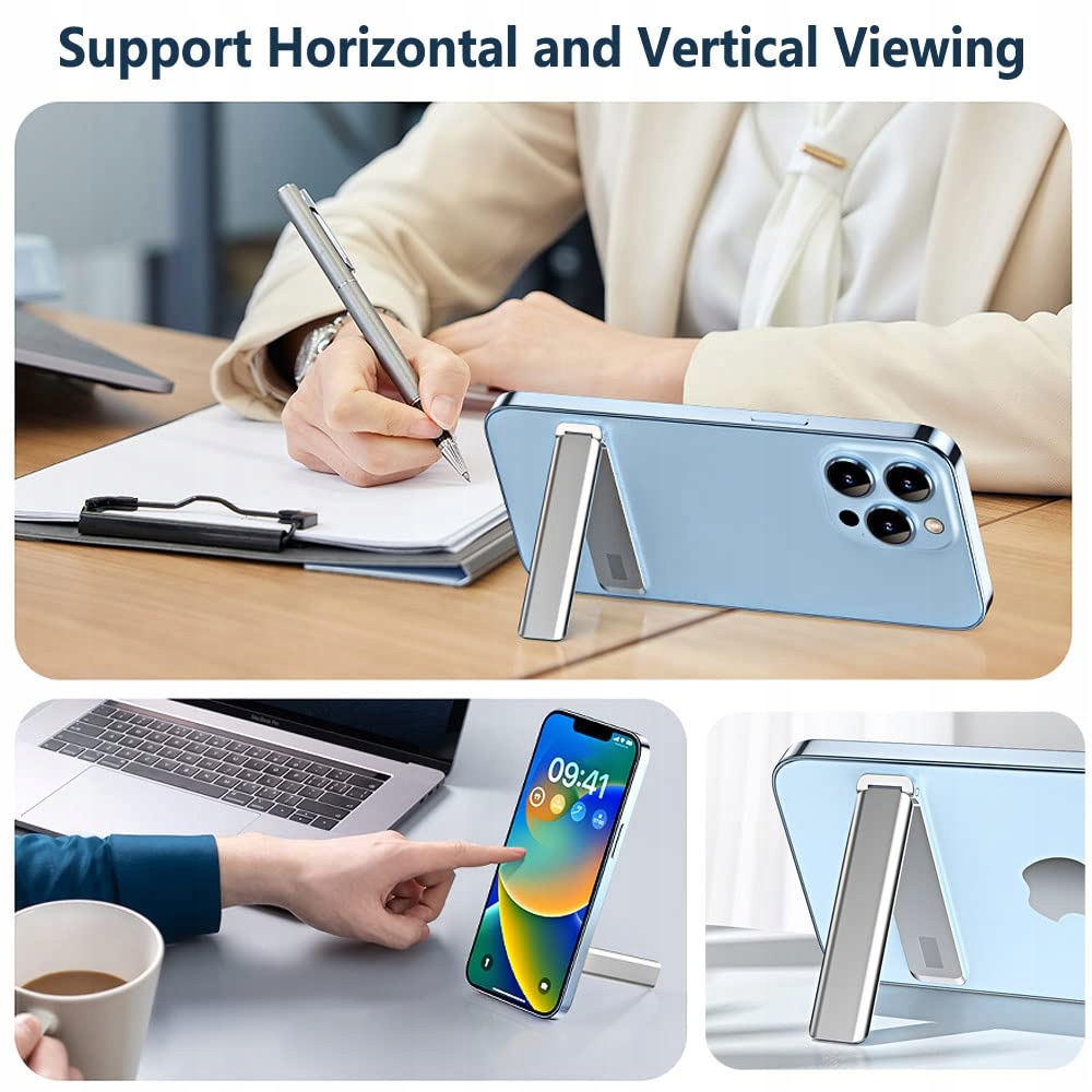 KINIZUXI Ultra Thin Adjustable Aluminum Phone Stand for iPhone Samsung — miniatura 7
