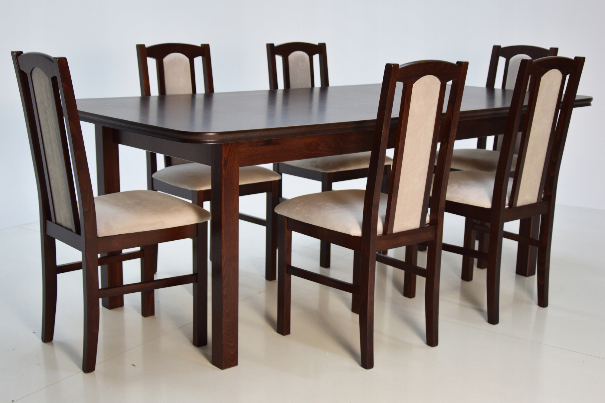 6 krzeseł do kuchni i stół rozsuwany MDF frezowany Liczba elementów w zestawie 7